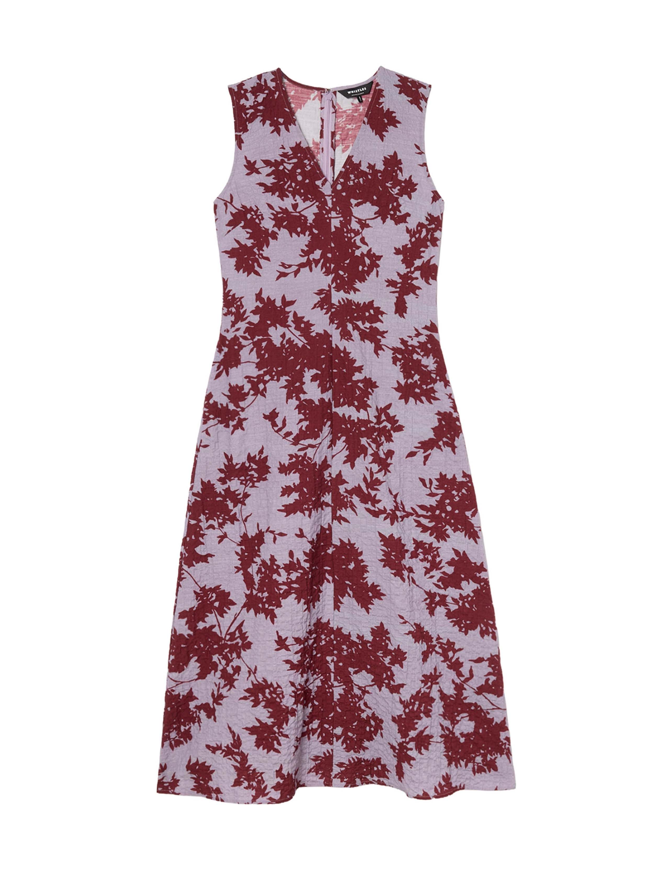 Cotton Rich Floral V-Neck Midi Column Dress 2 of 5