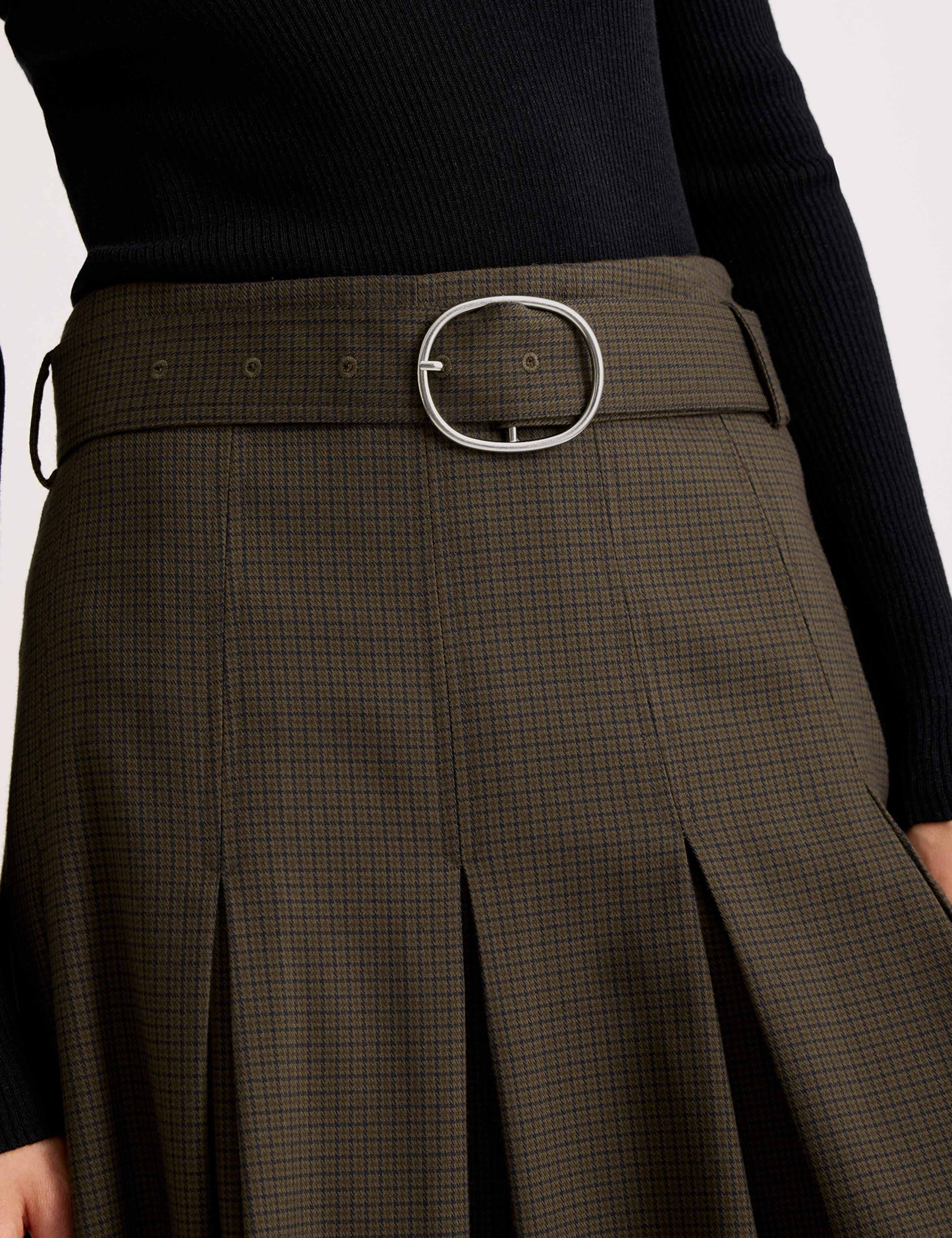 Checked Belted Midi Skirt 5 of 6