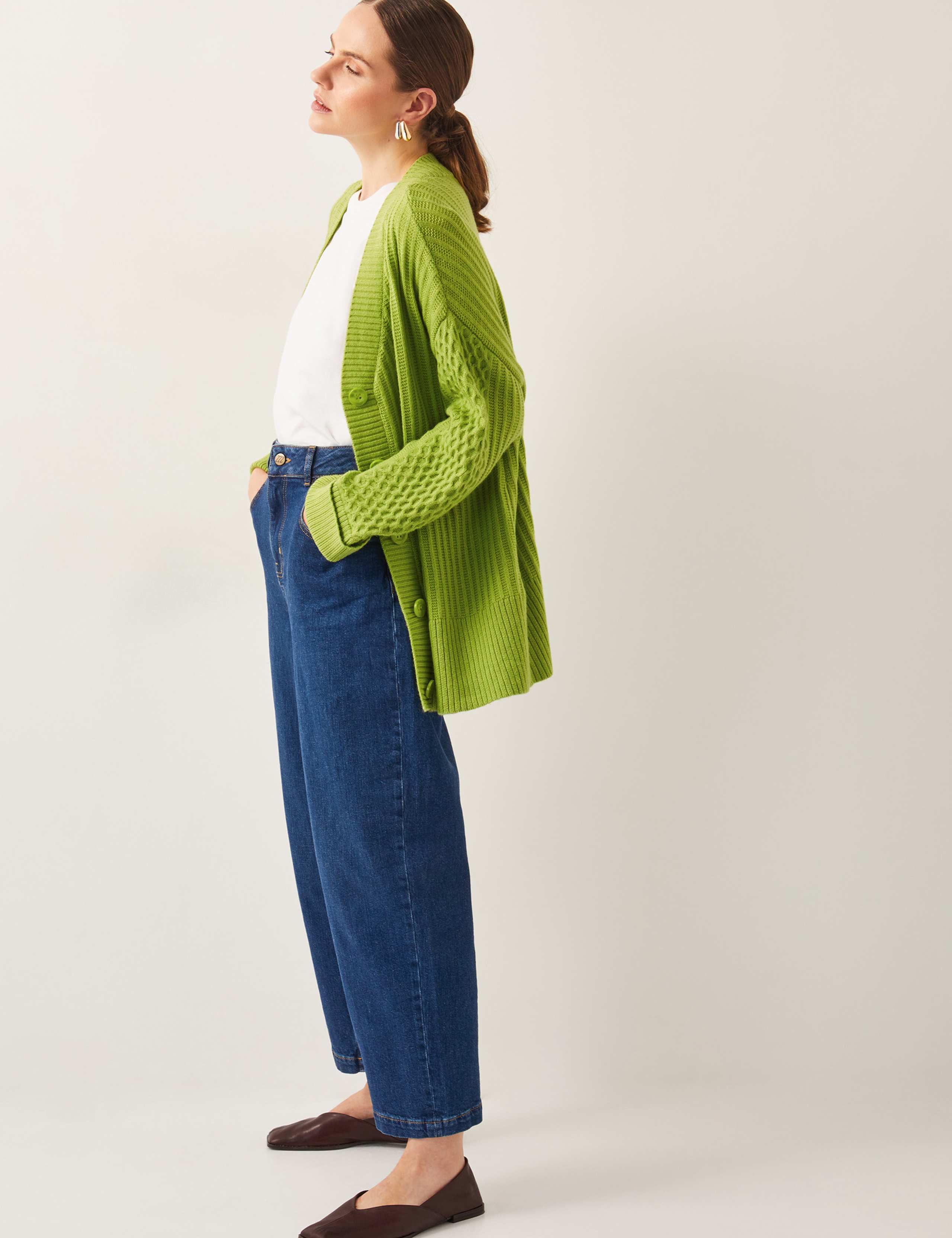 Textured V-Neck Oversized Cardigan 4 of 5