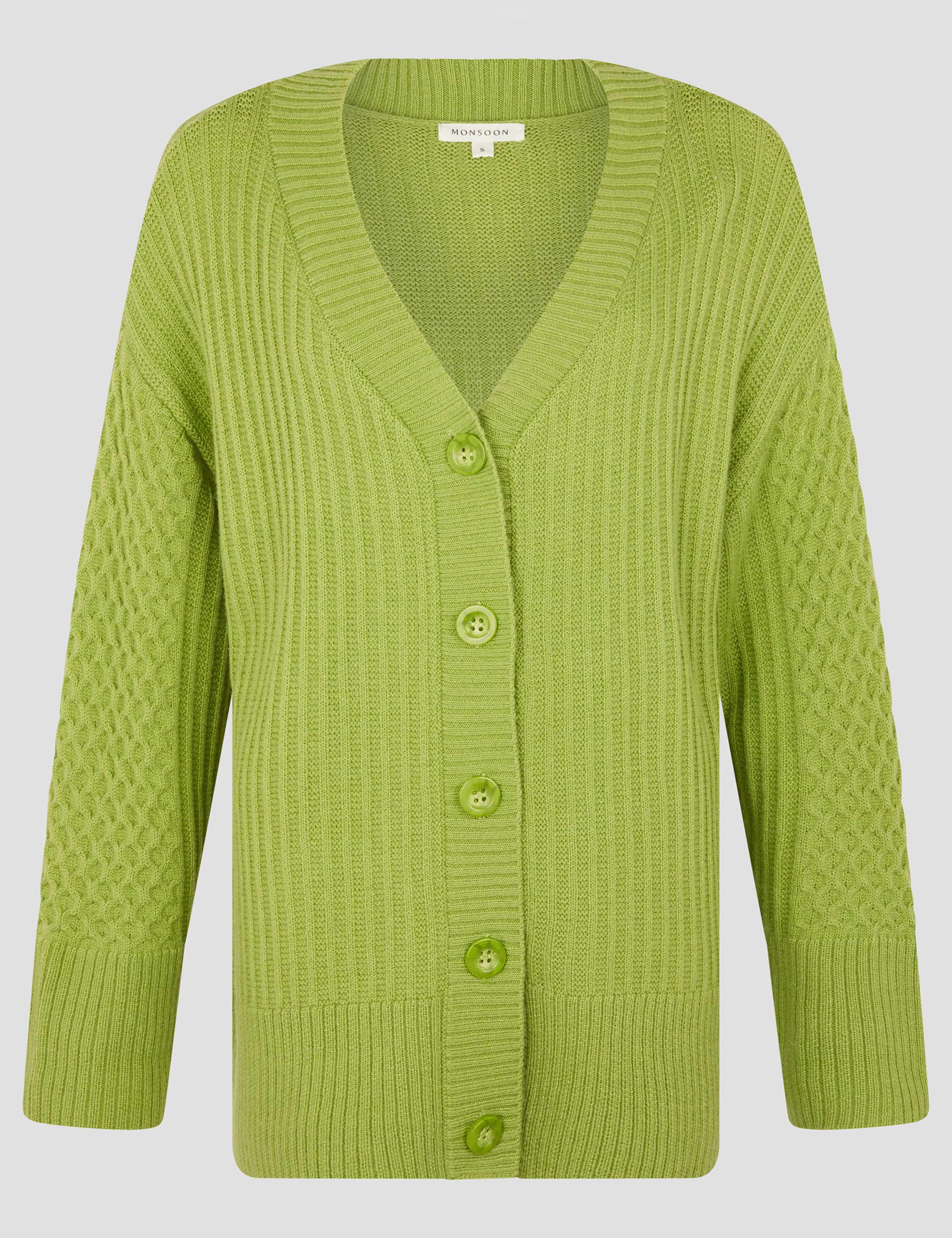 Textured V-Neck Oversized Cardigan 2 of 5
