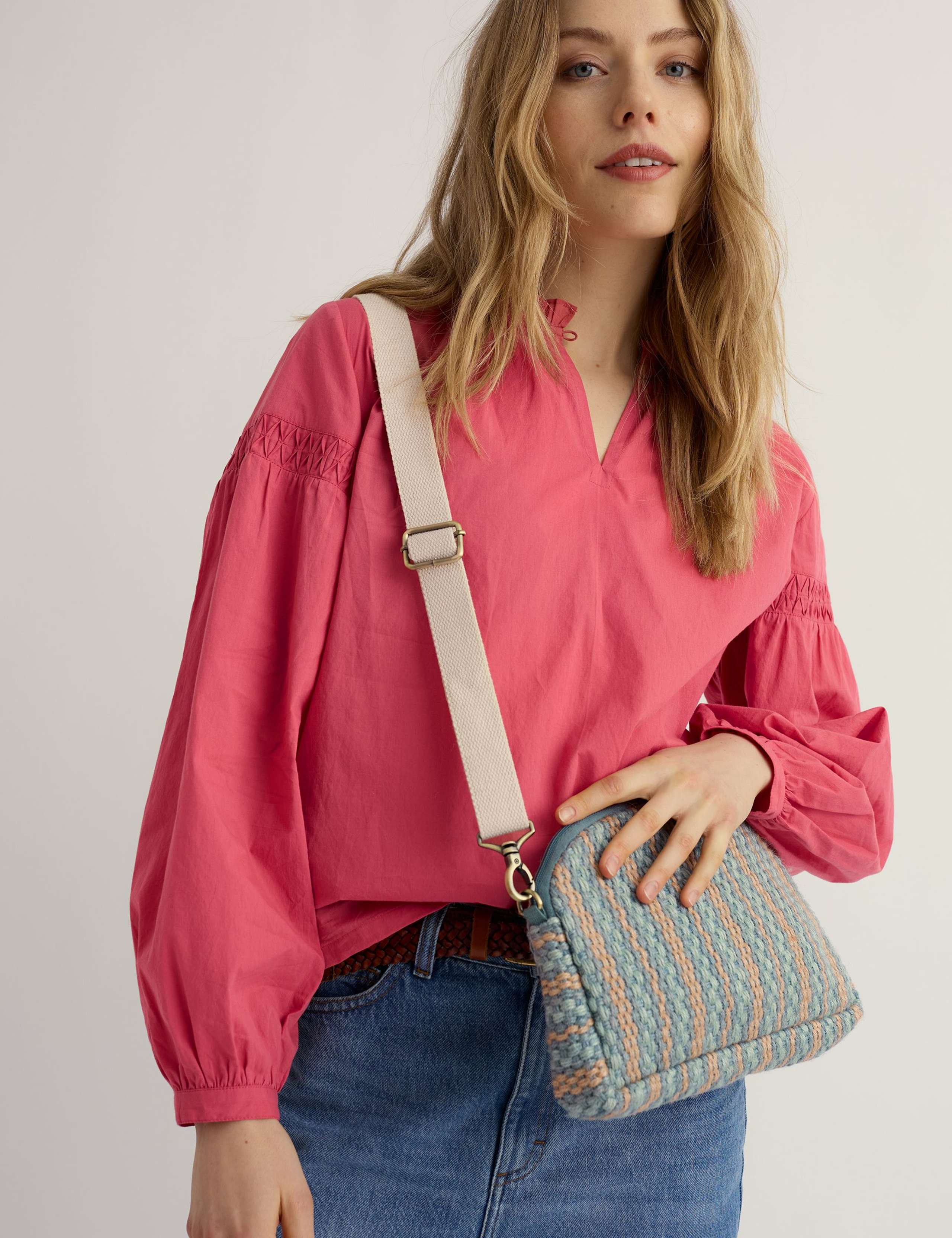 Jute Striped Cross Body Bag 2 of 6