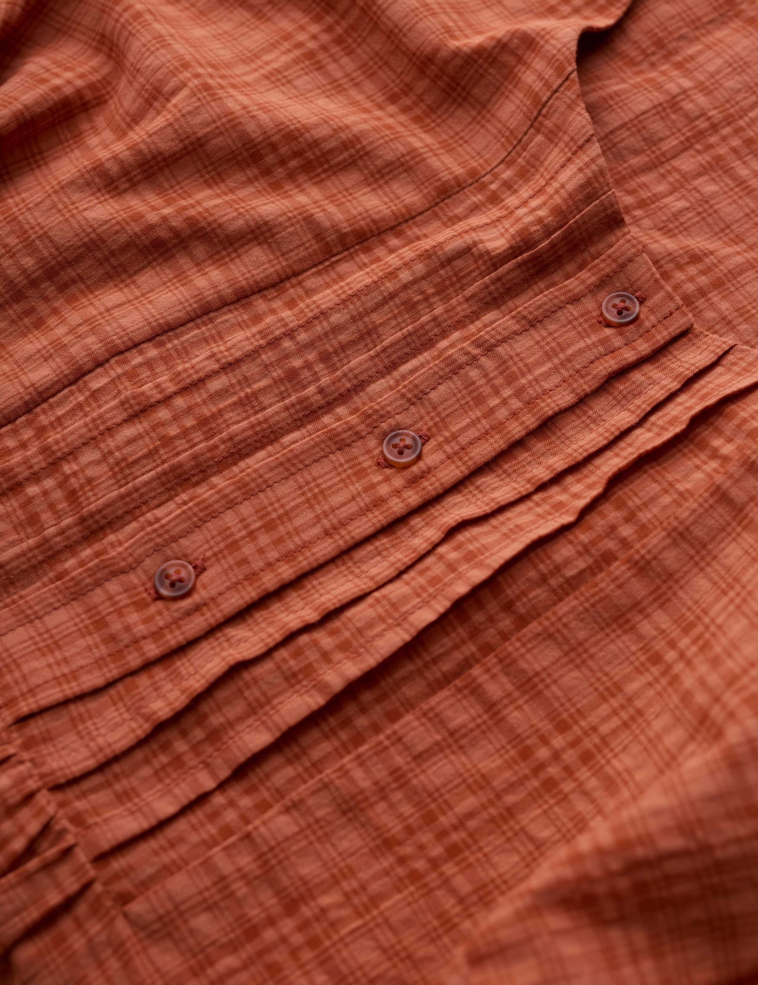Cotton Rich Checked Scoop Neck Tunic 5 of 5