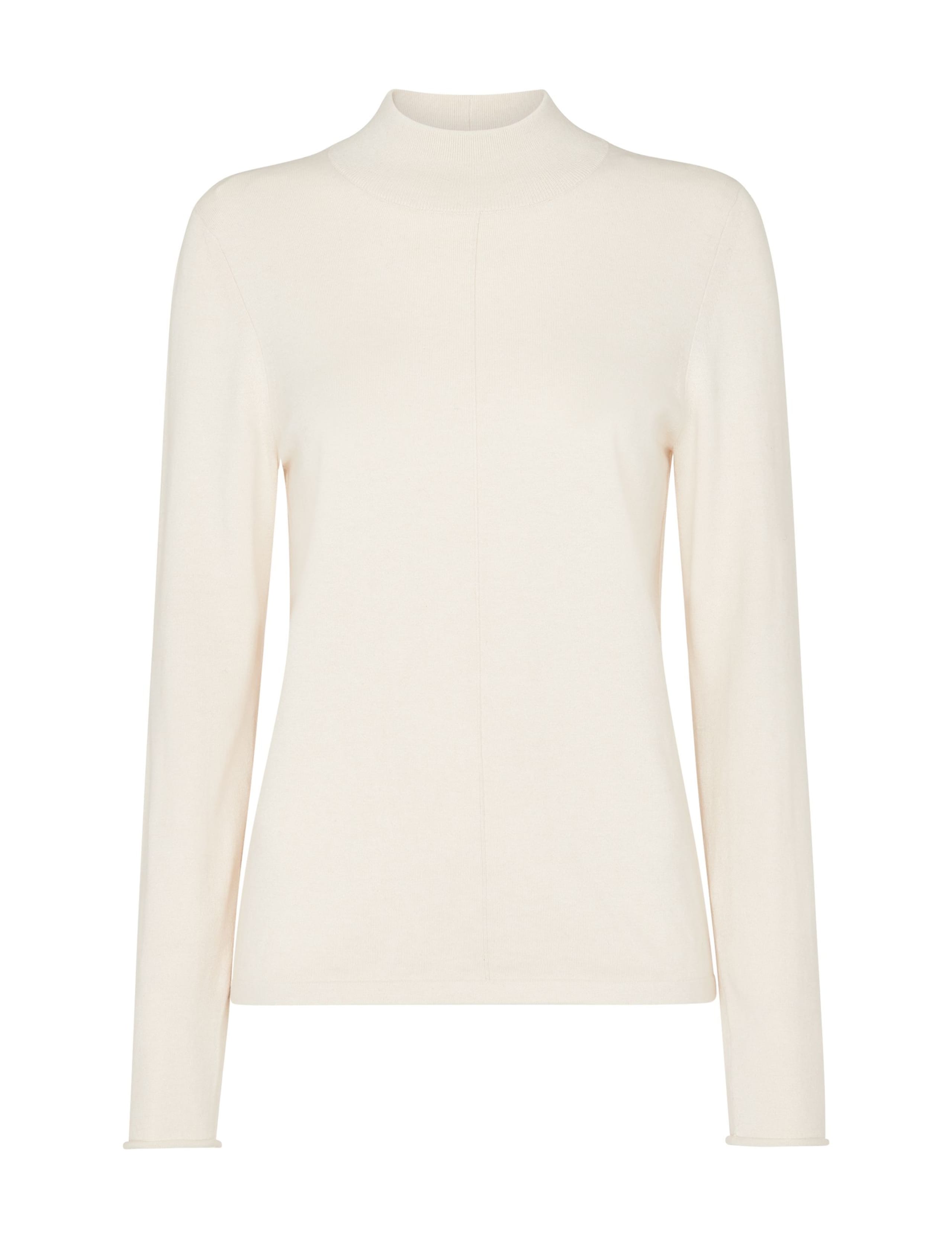 Cotton Blend Textured Funnel Neck Jumper 2 of 4