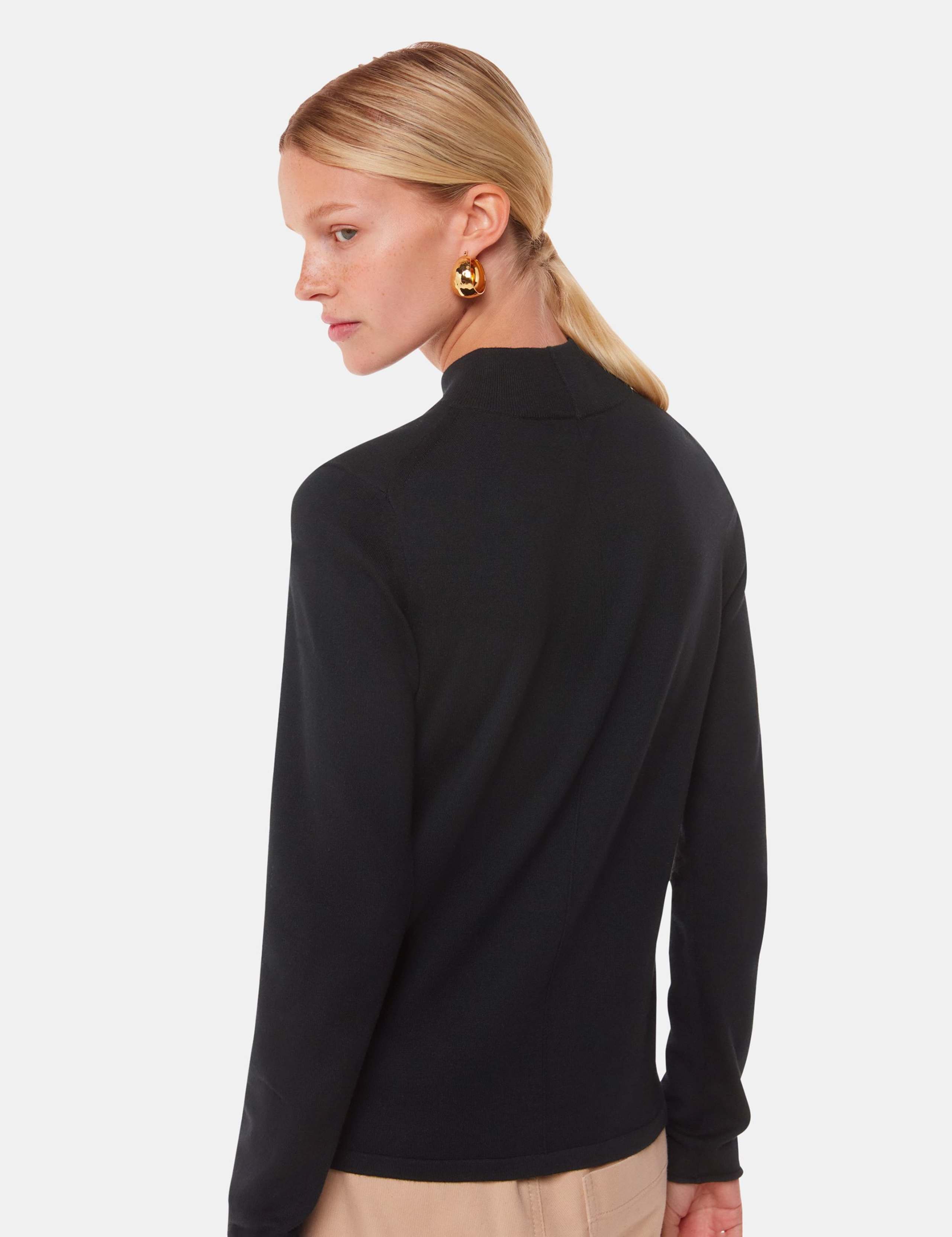 Mira Cotton Blend Textured Funnel Neck Jumper 2 of 2