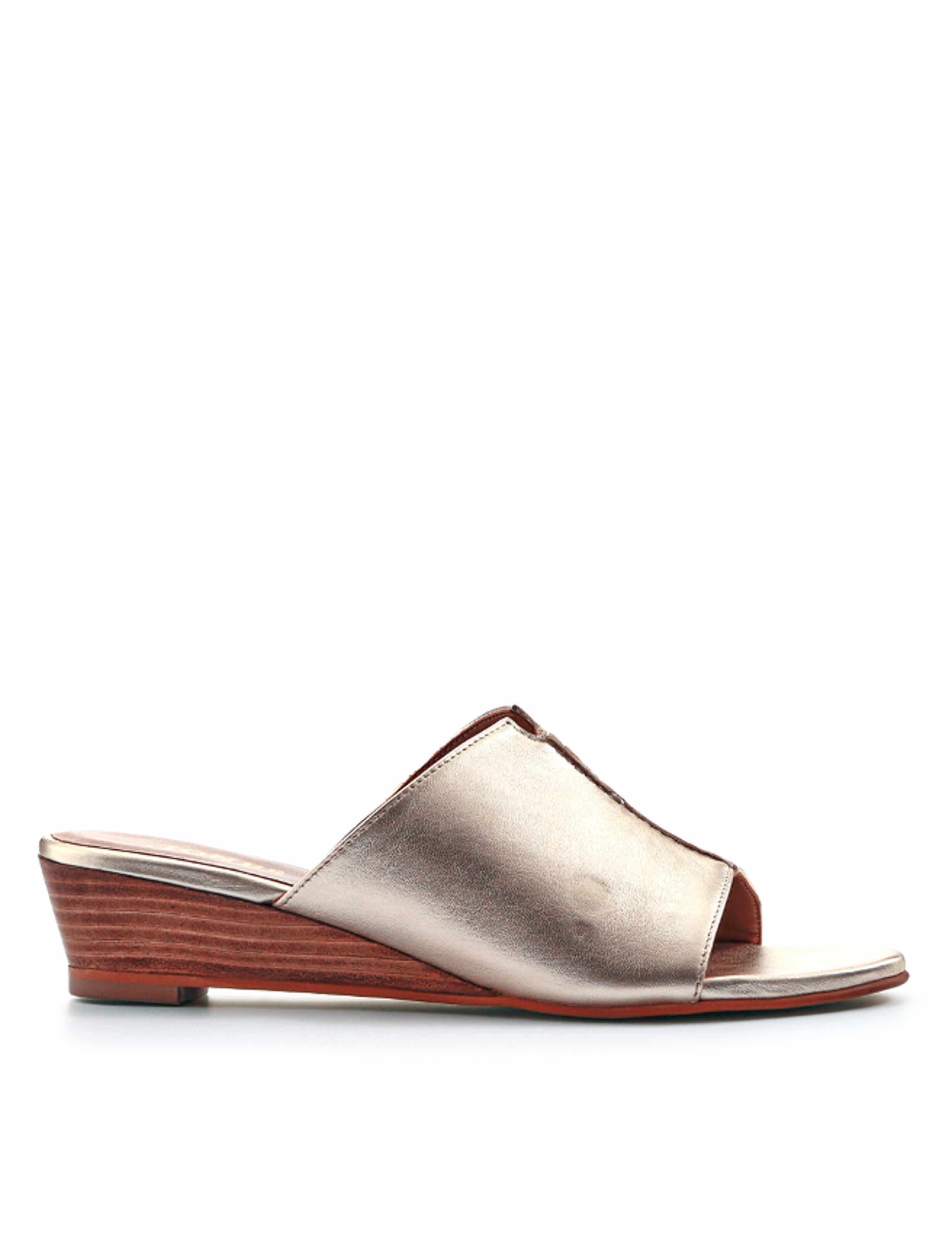 Leather Metallic Wedge Mules 2 of 6
