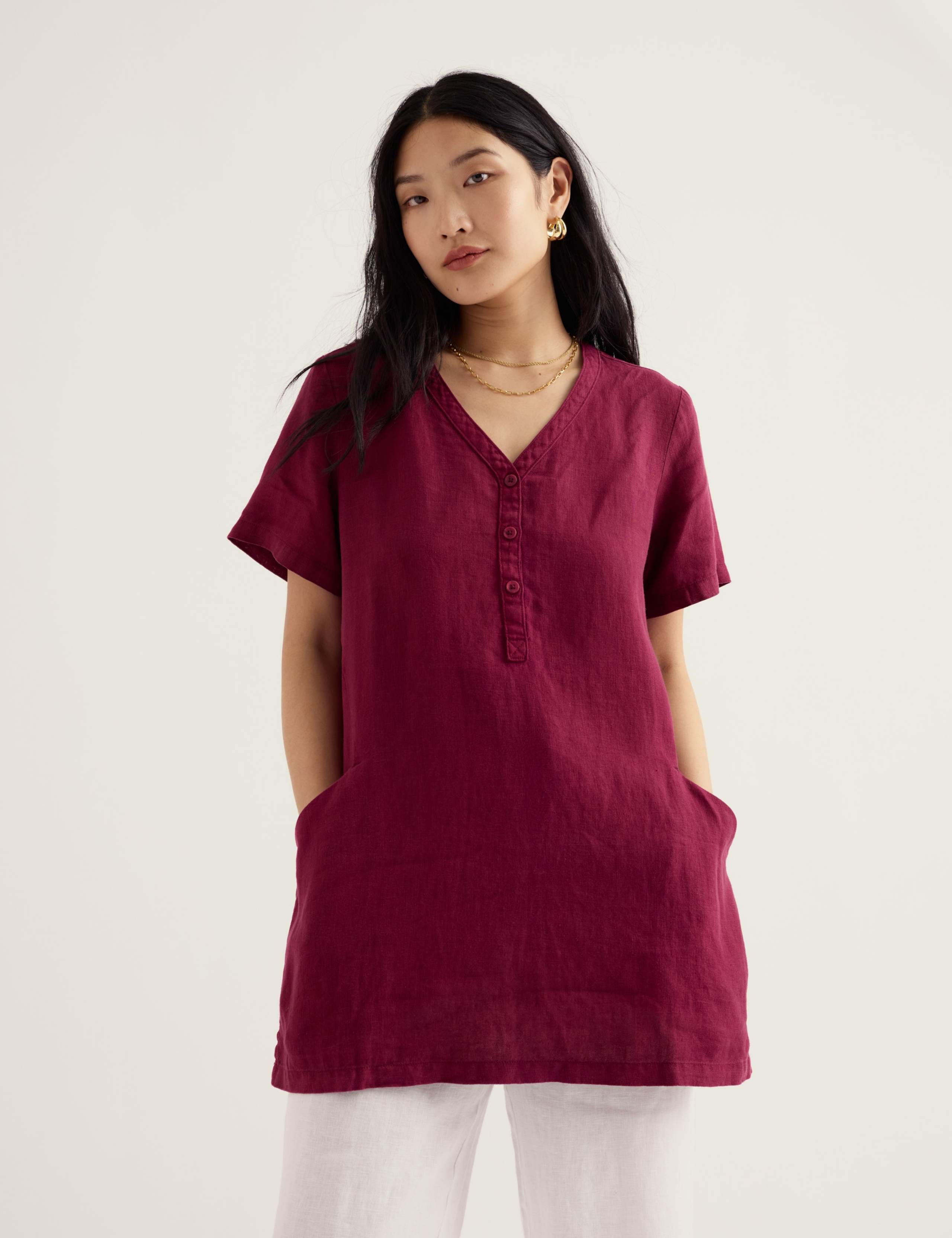 Pure Linen V-Neck Tunic 1 of 5