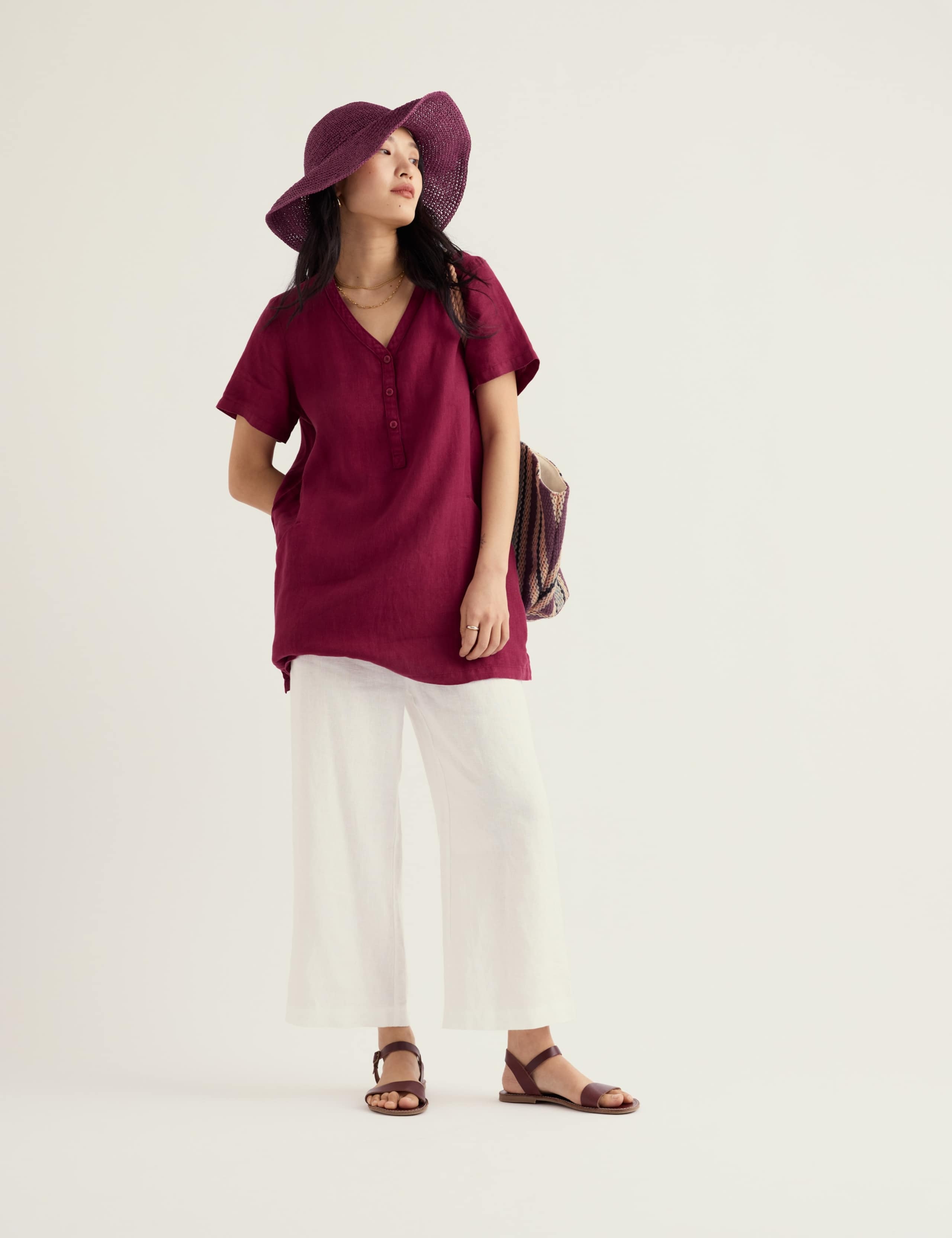 Pure Linen V-Neck Tunic 3 of 5