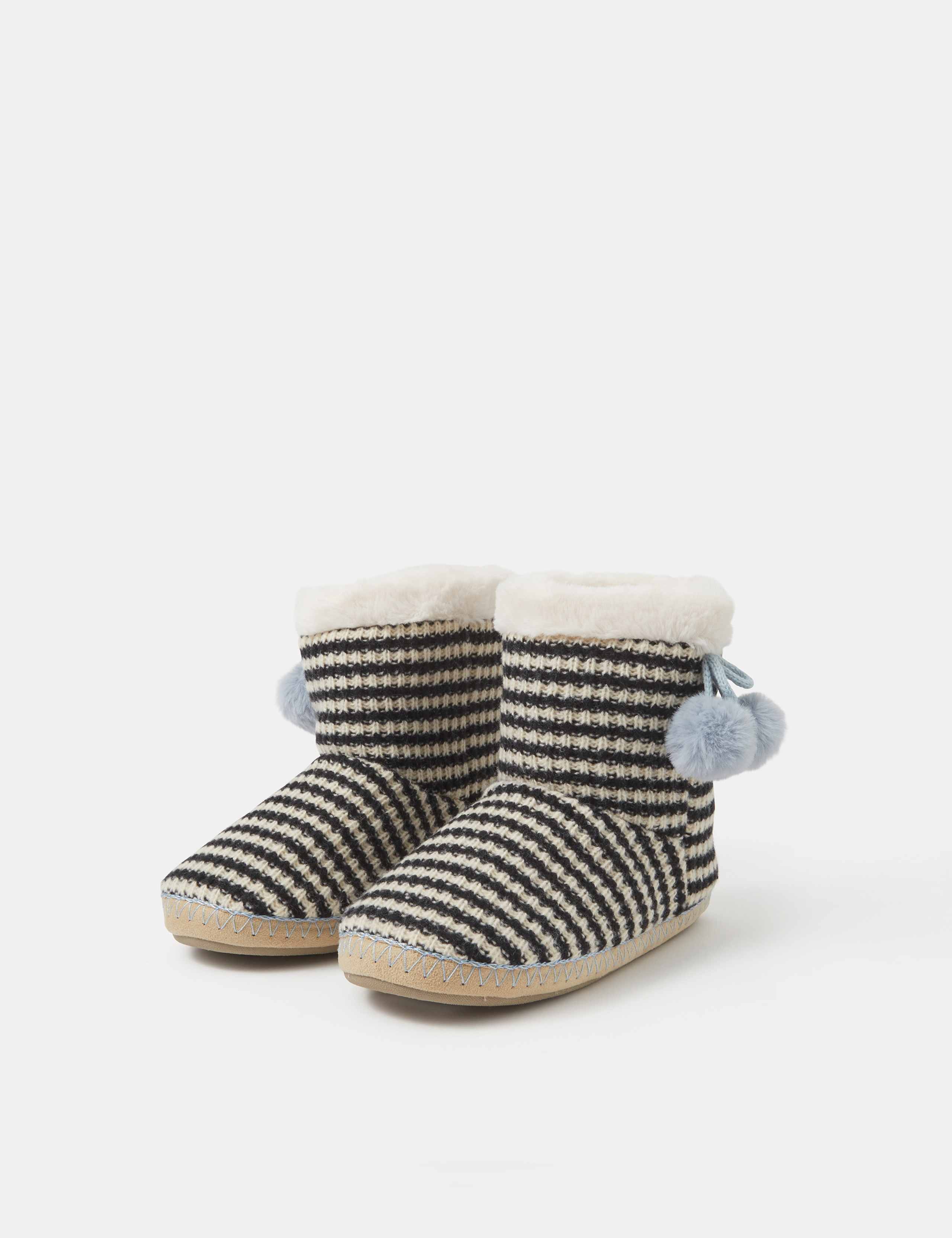 Striped Knitted Slipper Boots 2 of 3