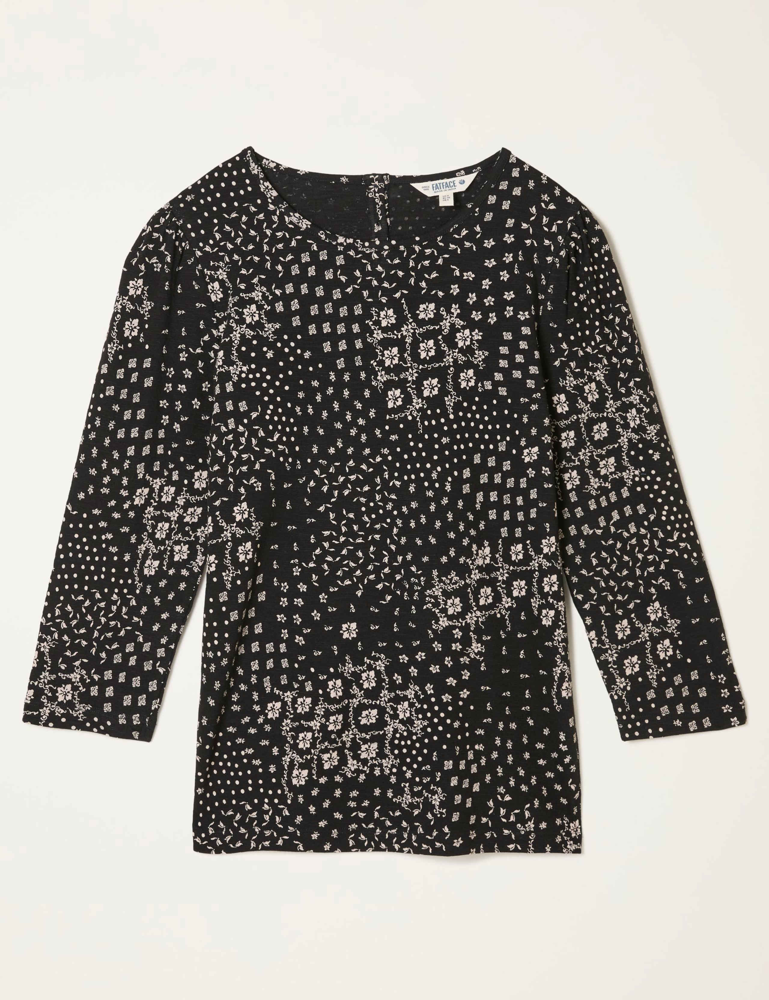 Modal Blend Printed Round Neck Top 2 of 6
