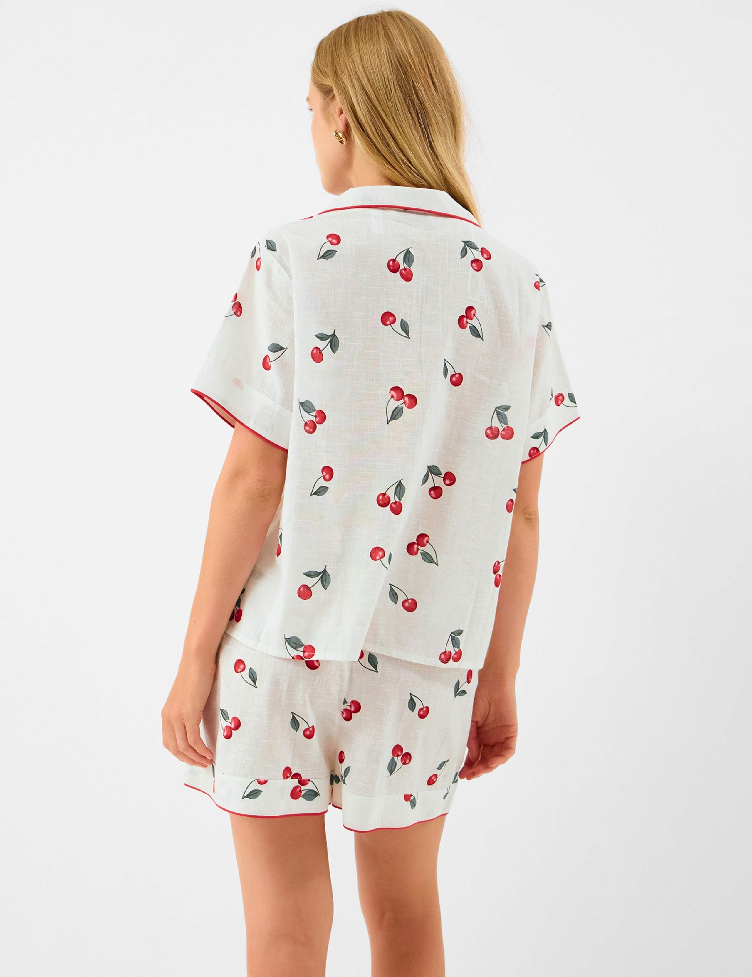 Pure Cotton Cherry Print Shortie Set 3 of 5