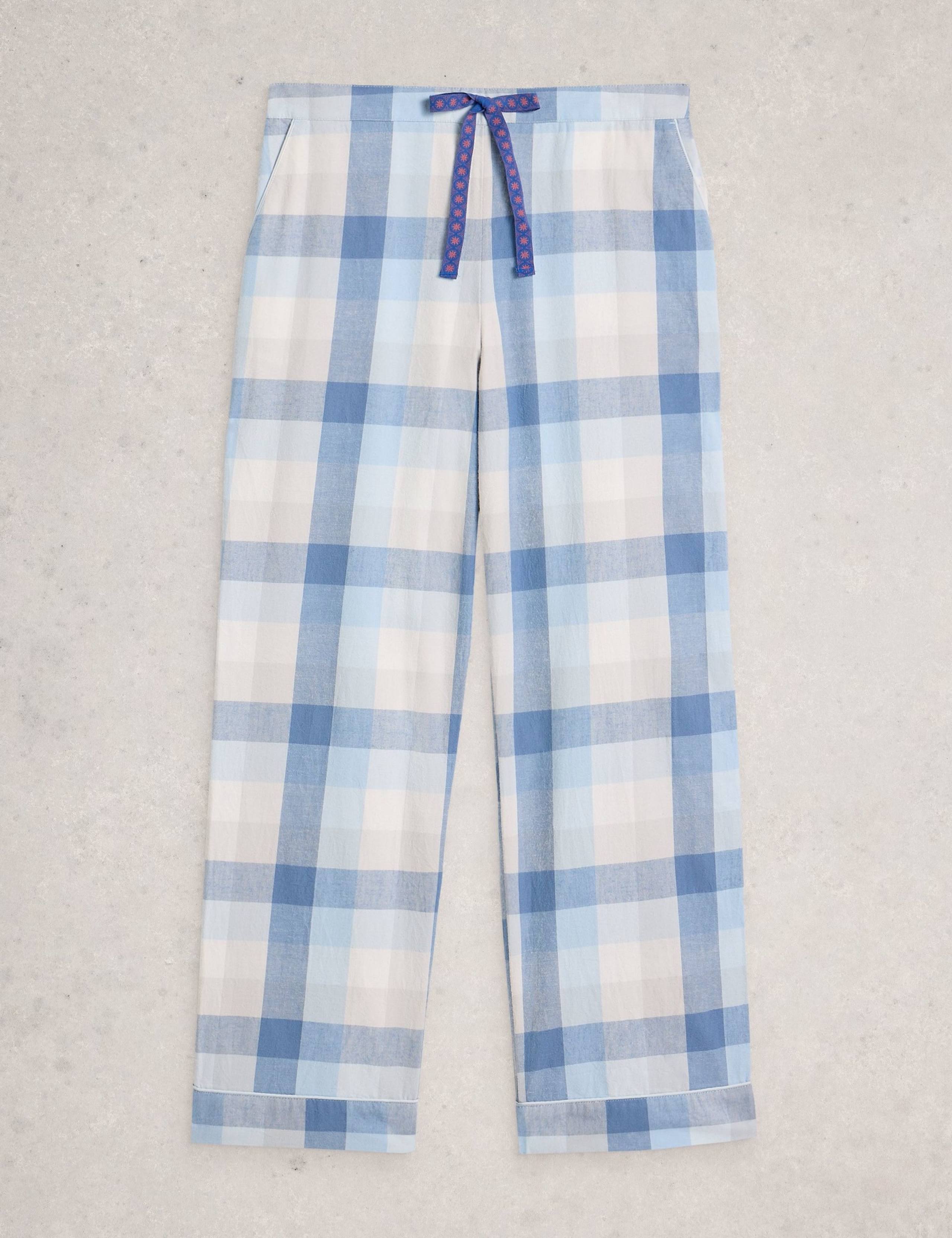Pure Cotton Checked Pyjama Bottoms 2 of 6