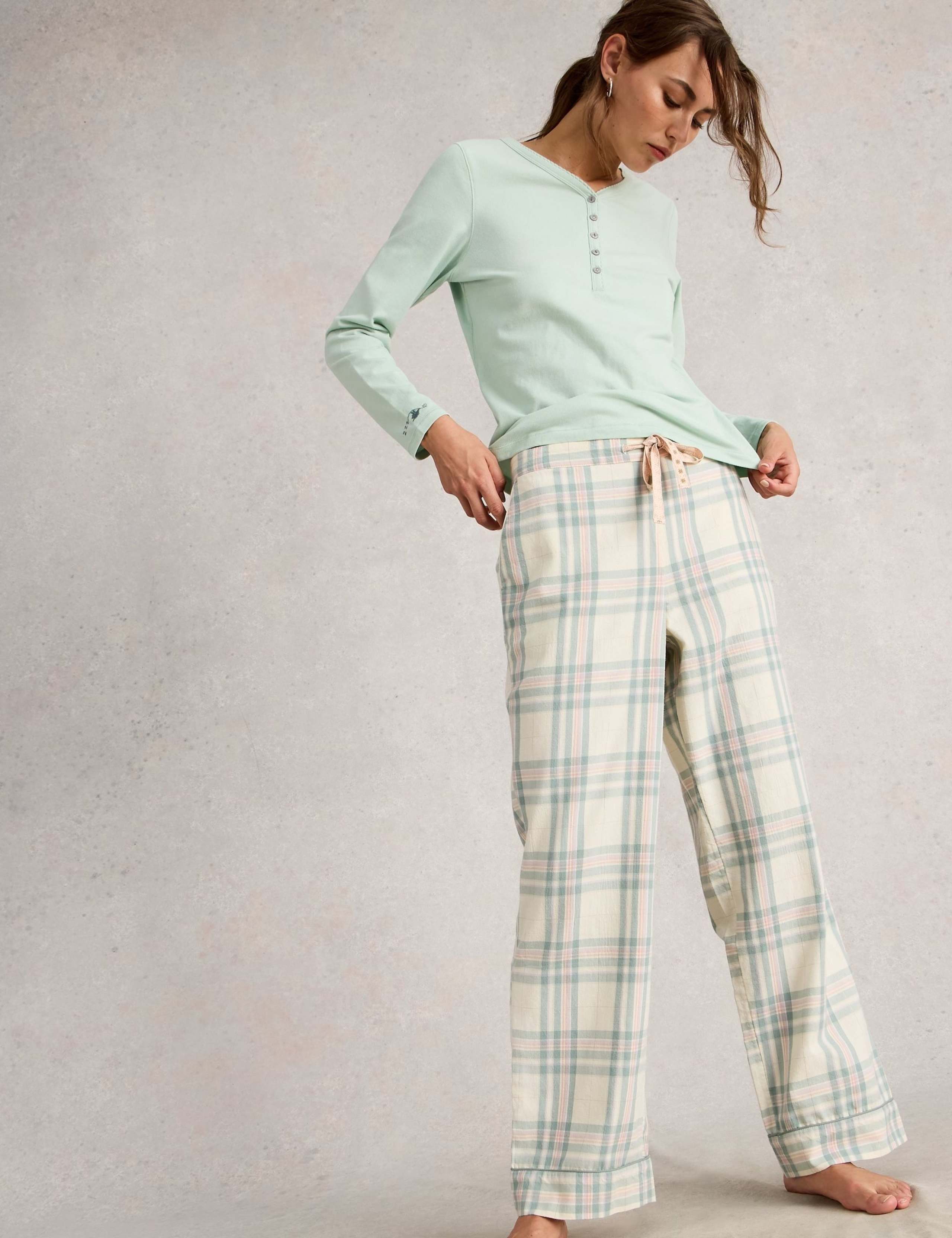 Pure Cotton Checked Pyjama Bottoms 3 of 6