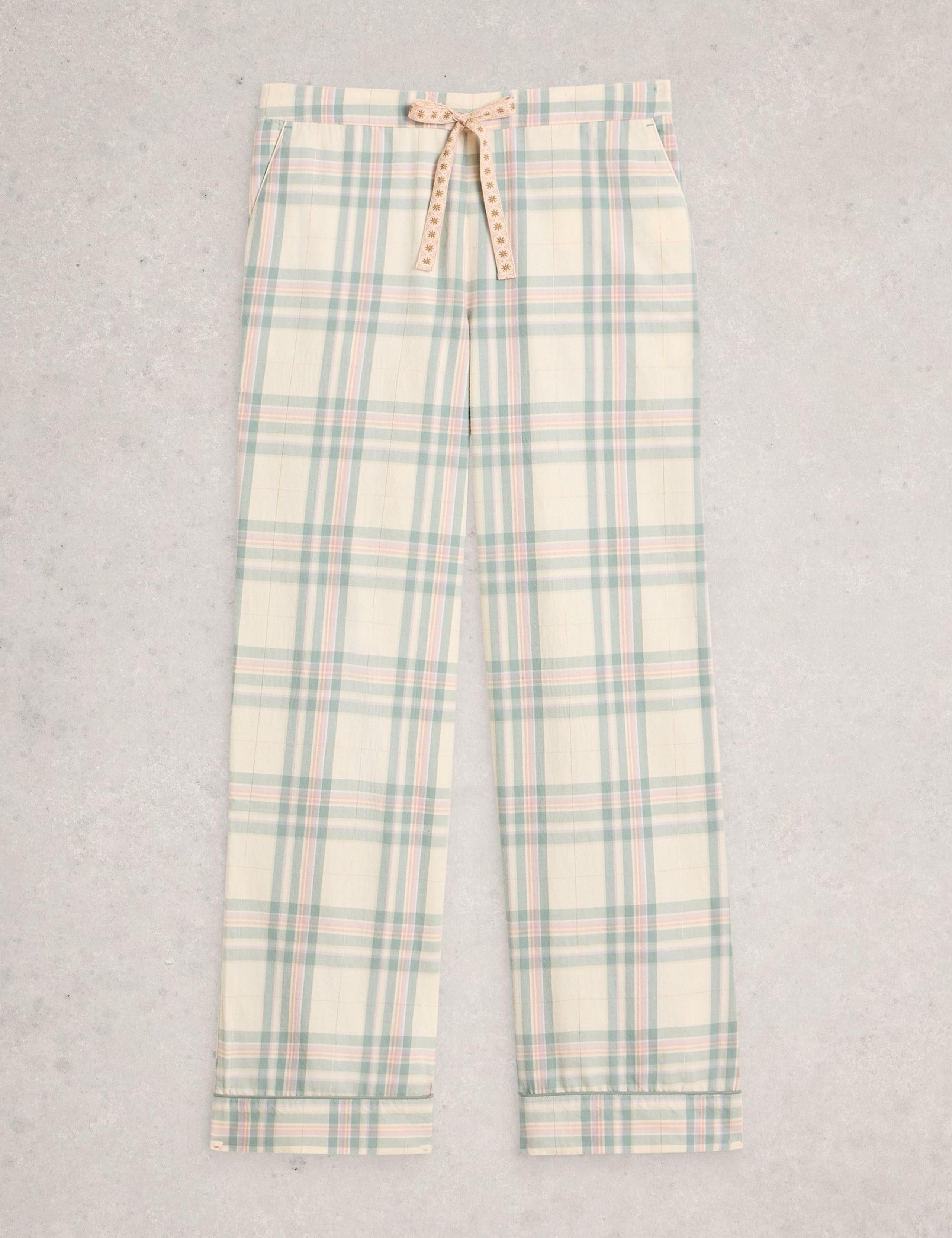 Pure Cotton Checked Pyjama Bottoms 2 of 6