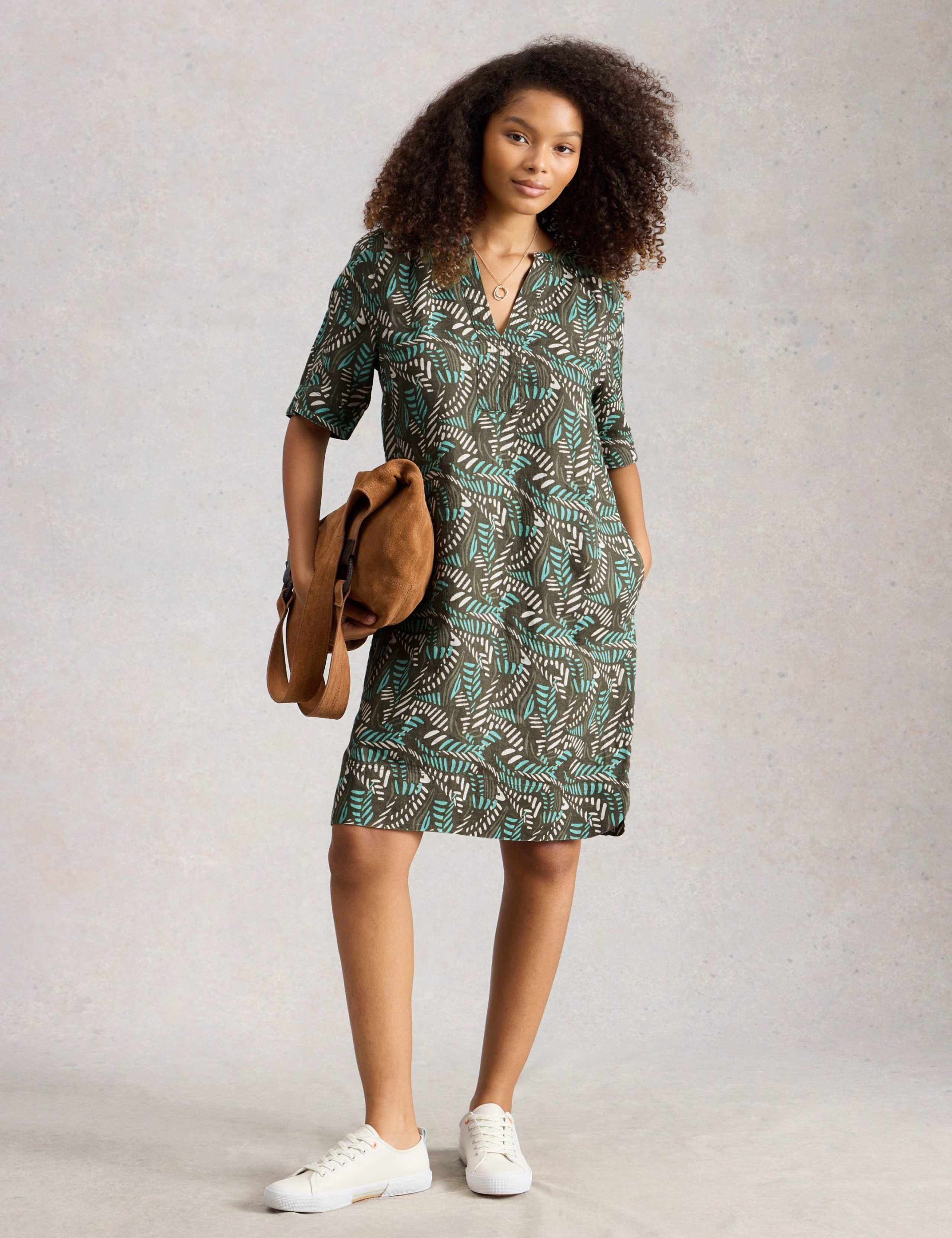 Pure Linen Knee Length Relaxed Tea Dress 1 of 6