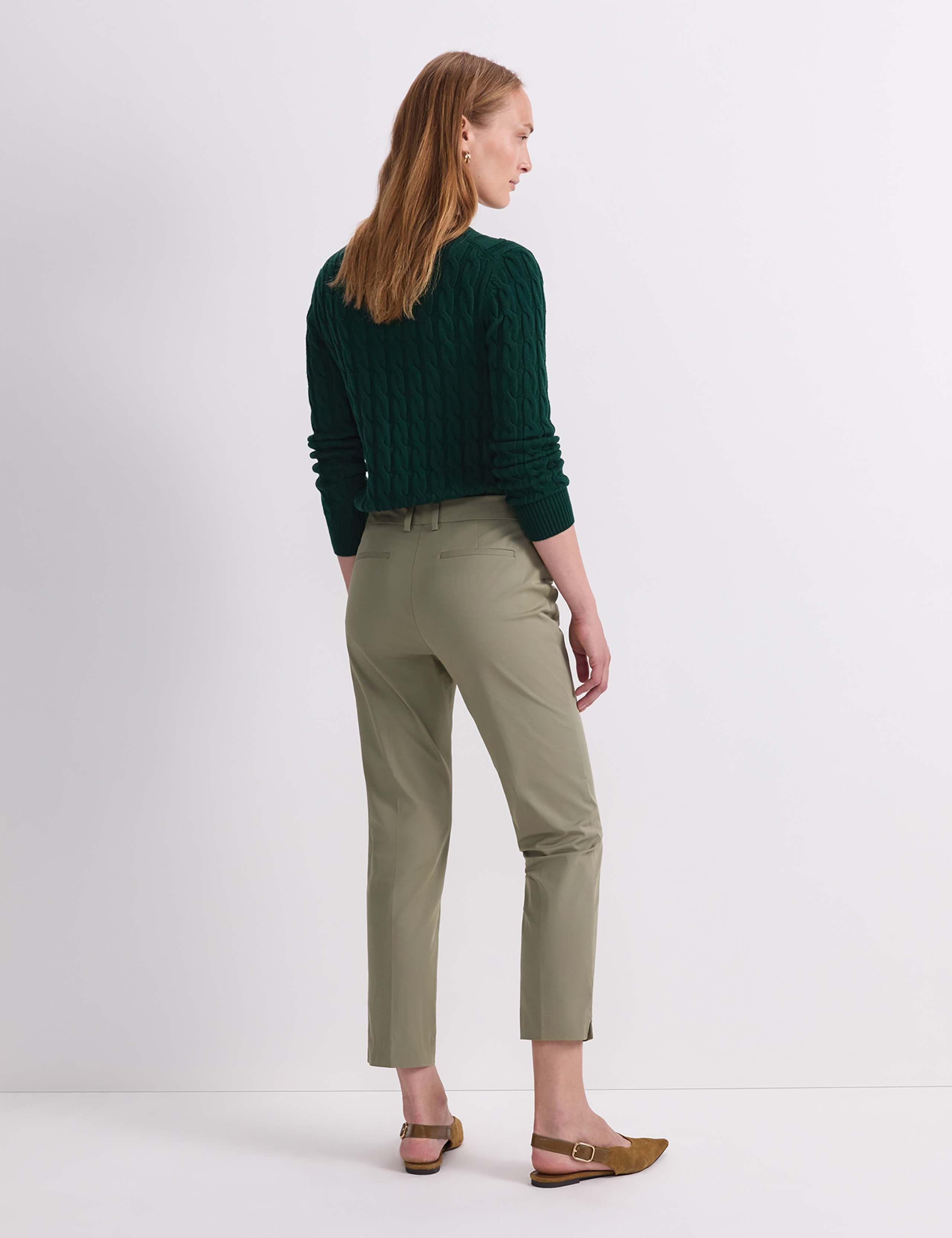 Cotton Rich Slim Fit Cropped Trousers 5 of 5