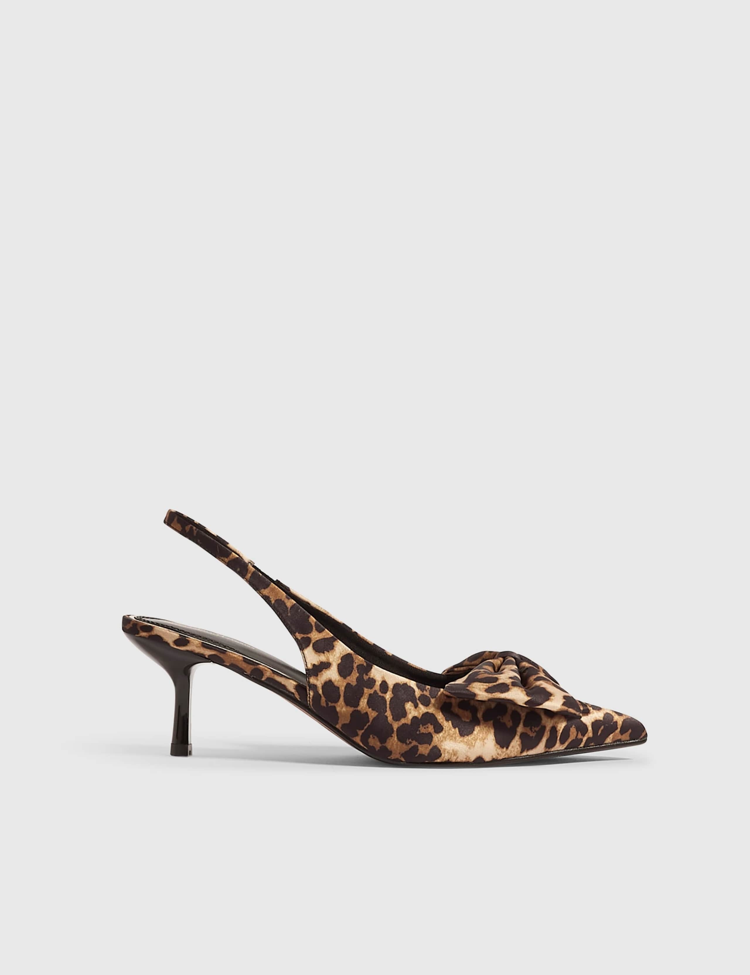 Leopard Print Bow Stiletto Heel Court Shoes 1 of 5
