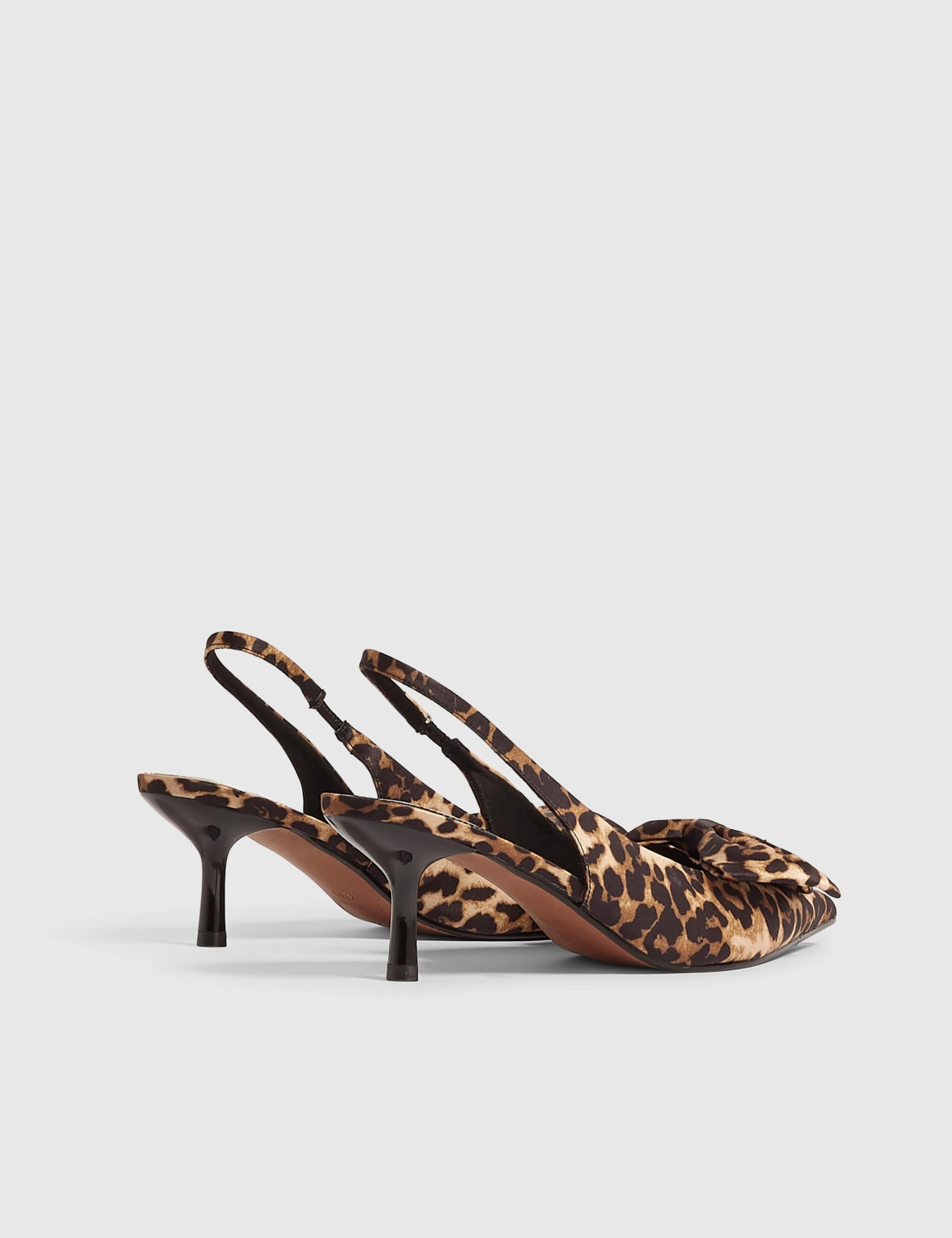 Leopard Print Bow Stiletto Heel Court Shoes 2 of 5