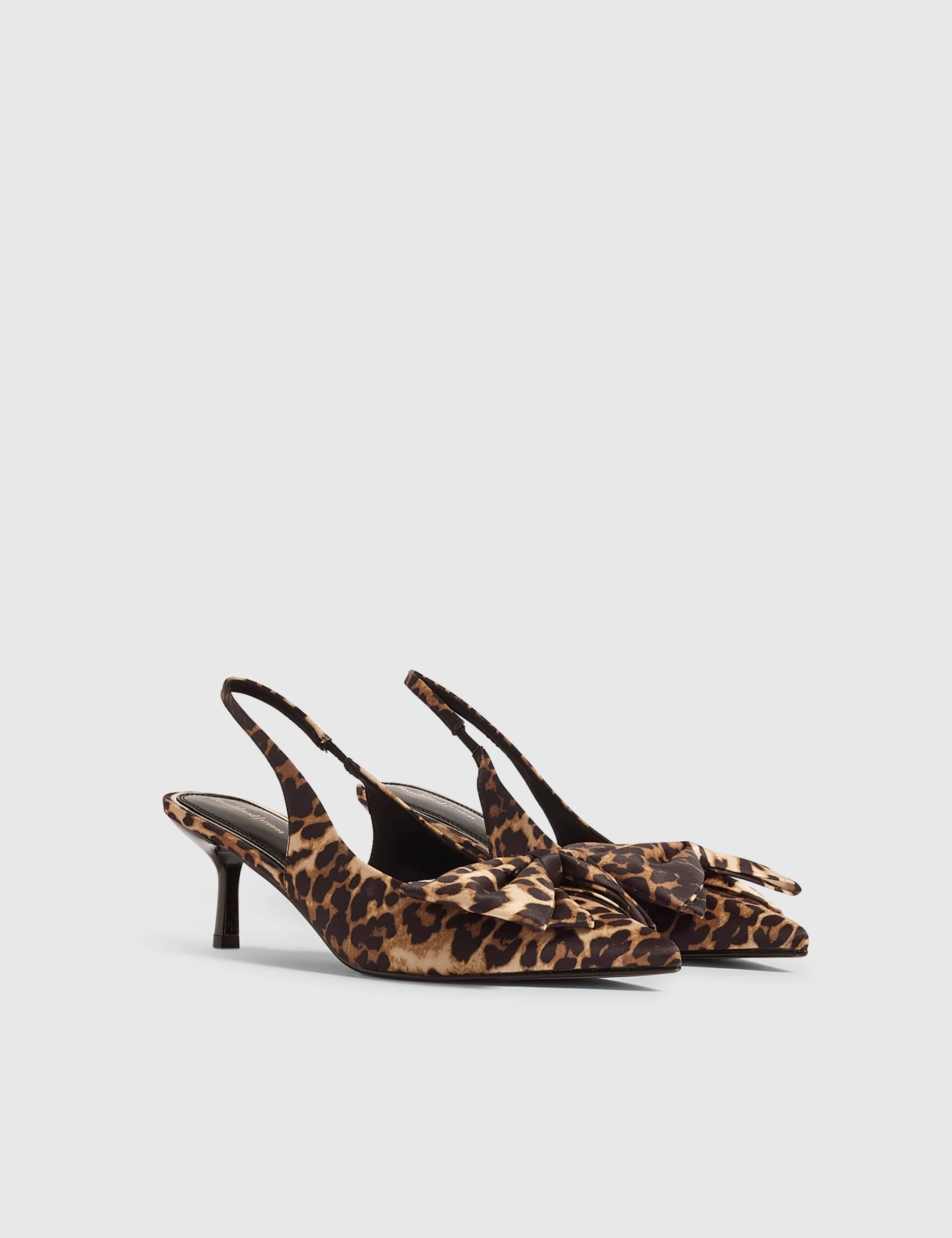 Leopard Print Bow Stiletto Heel Court Shoes 3 of 5
