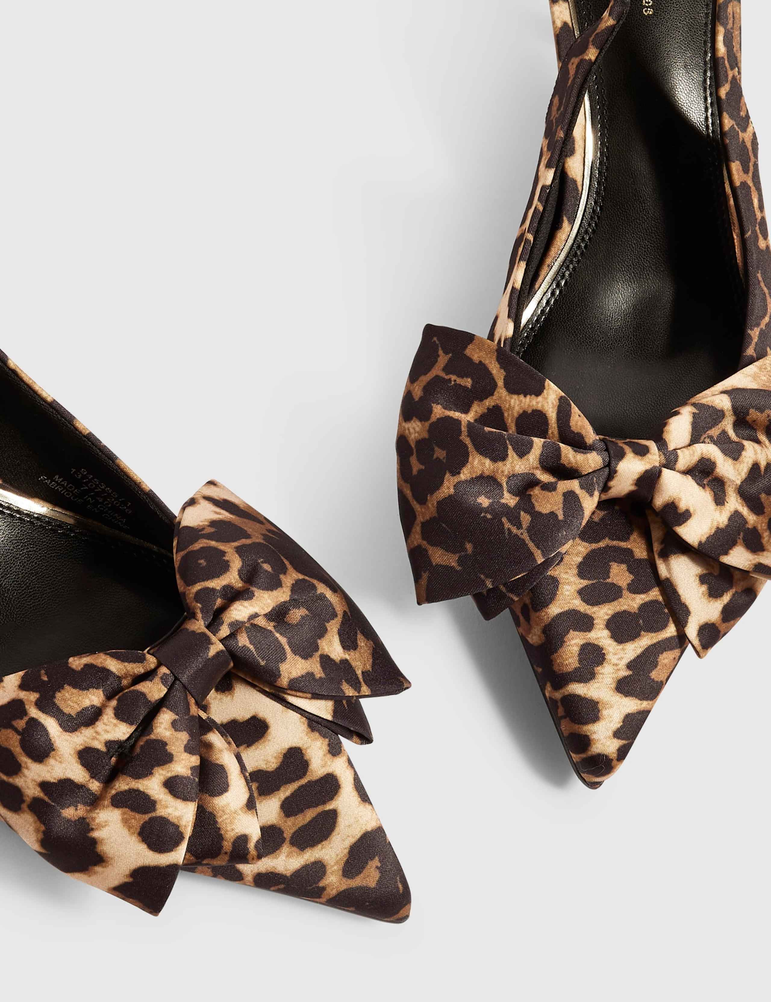 Leopard Print Bow Stiletto Heel Court Shoes 4 of 5