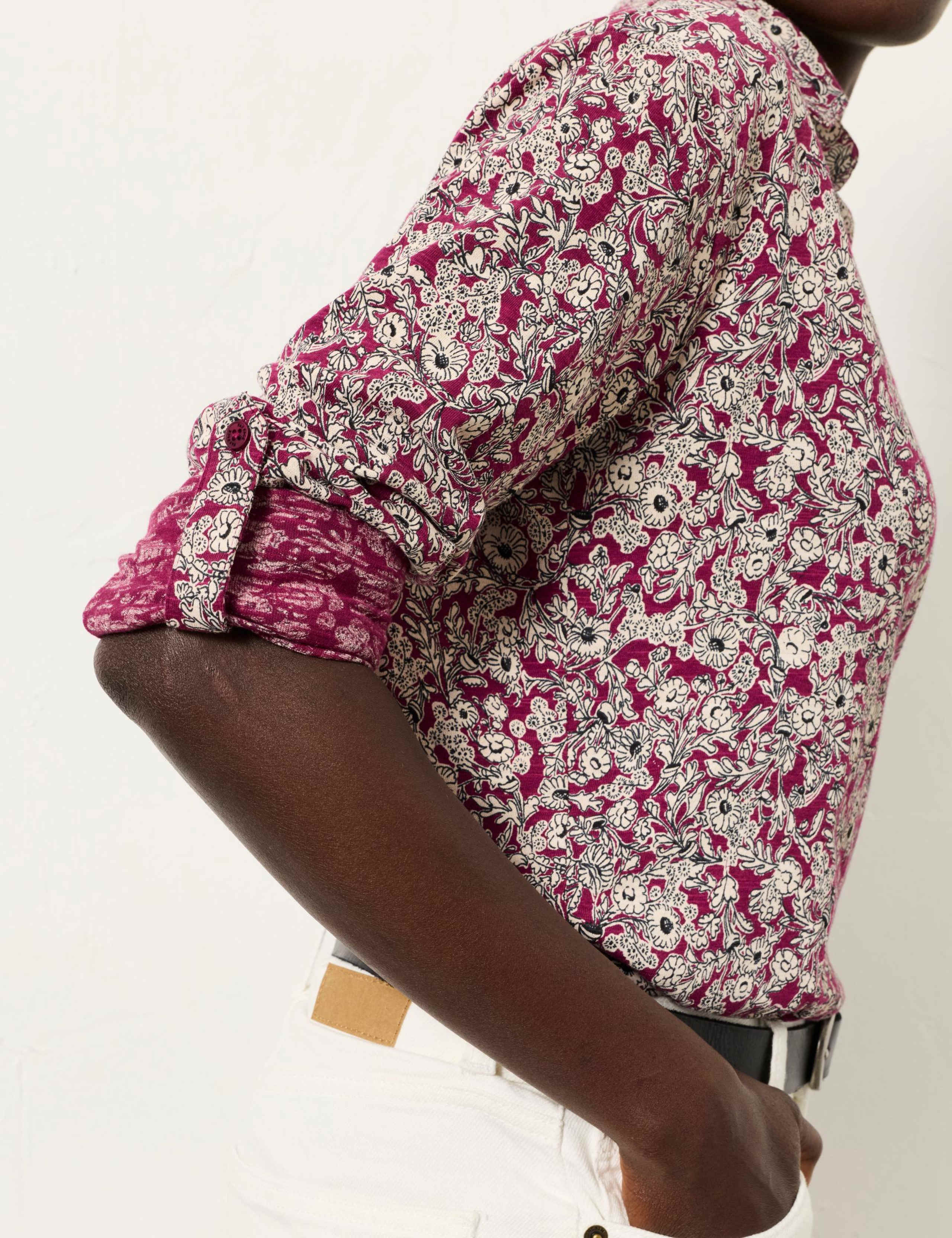 Modal Blend Jersey Floral Relaxed Shirt 3 of 5