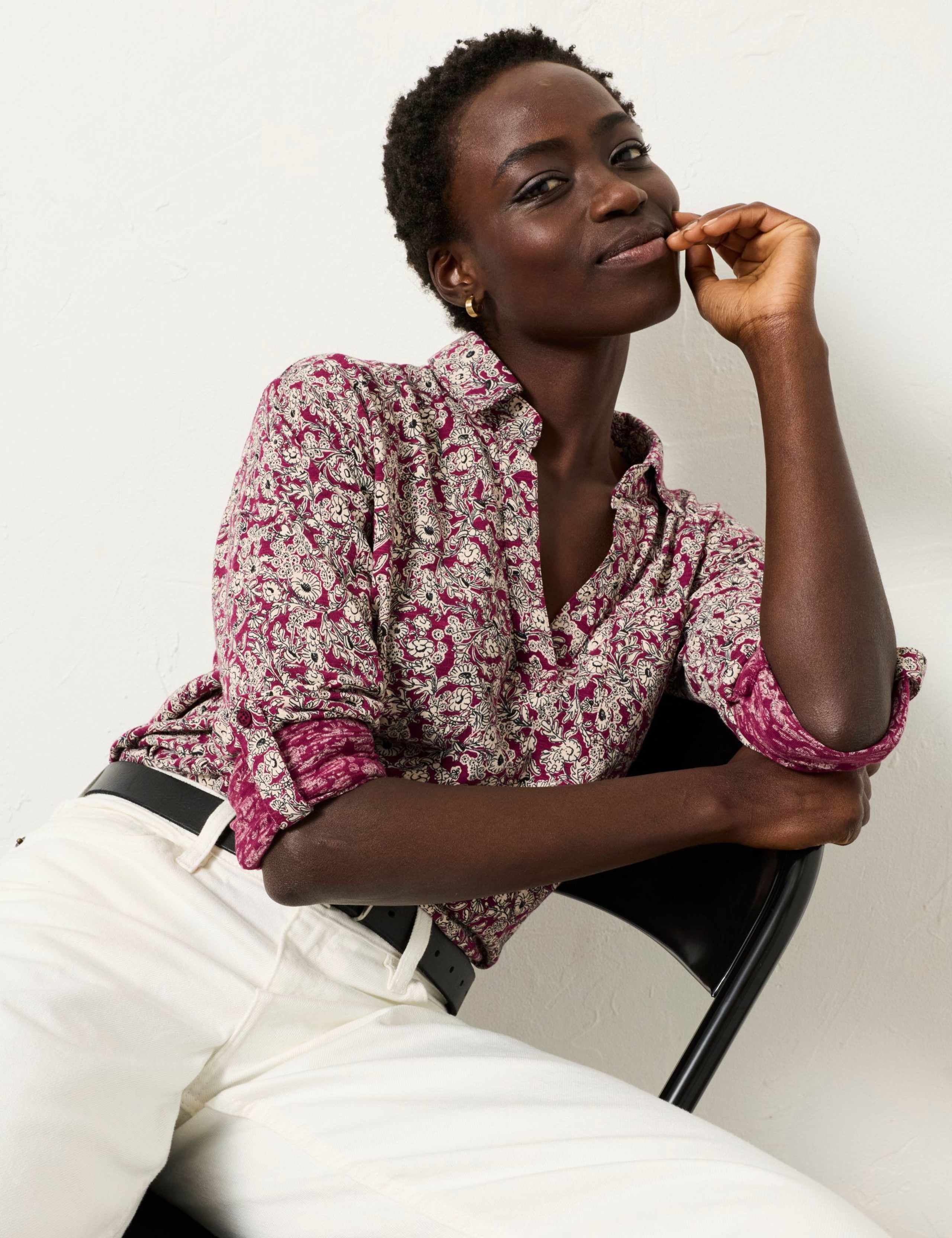 Modal Blend Jersey Floral Relaxed Shirt 4 of 5