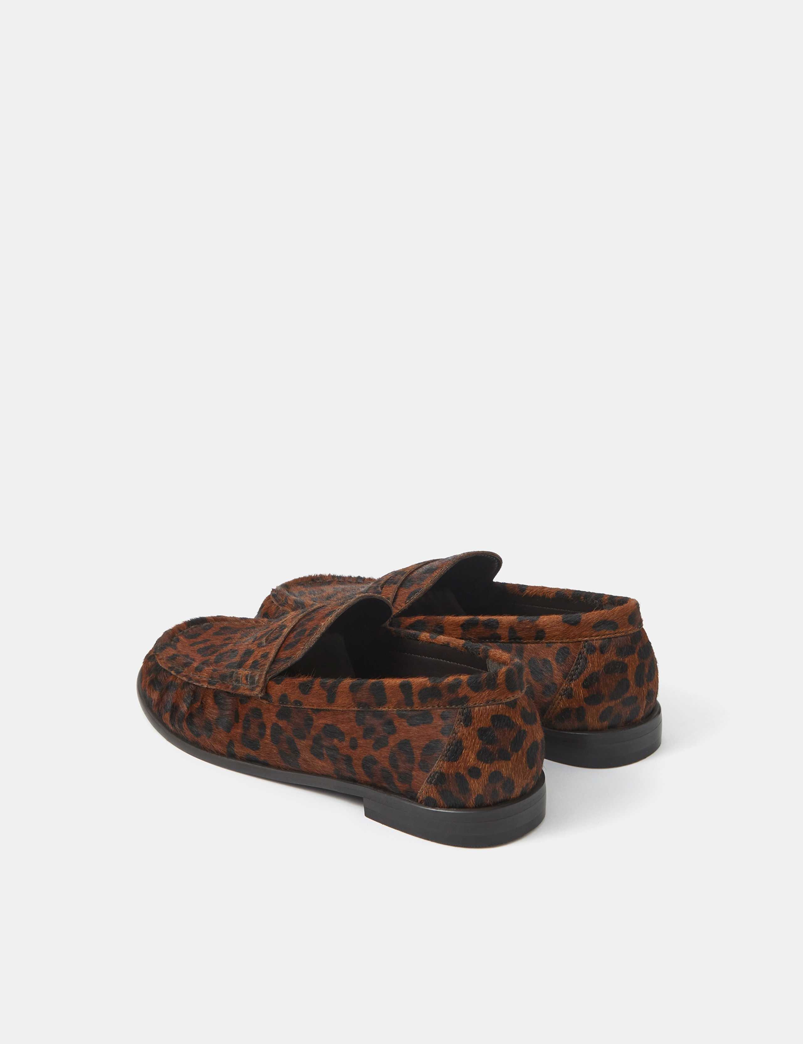 Hair On Leopard Print Leather Loafers 3 of 3