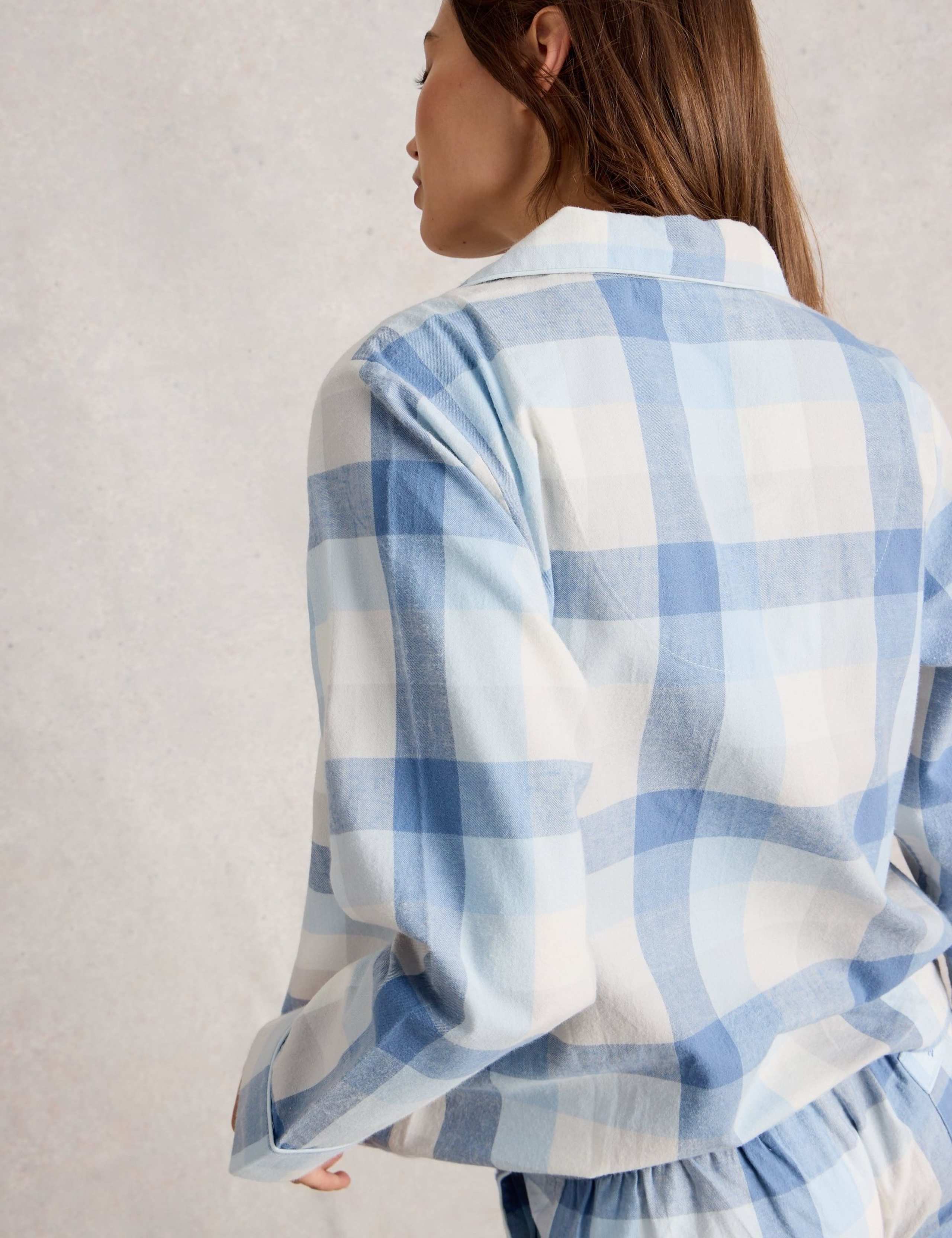 Pure Cotton Checked Lounge Shirt 5 of 6
