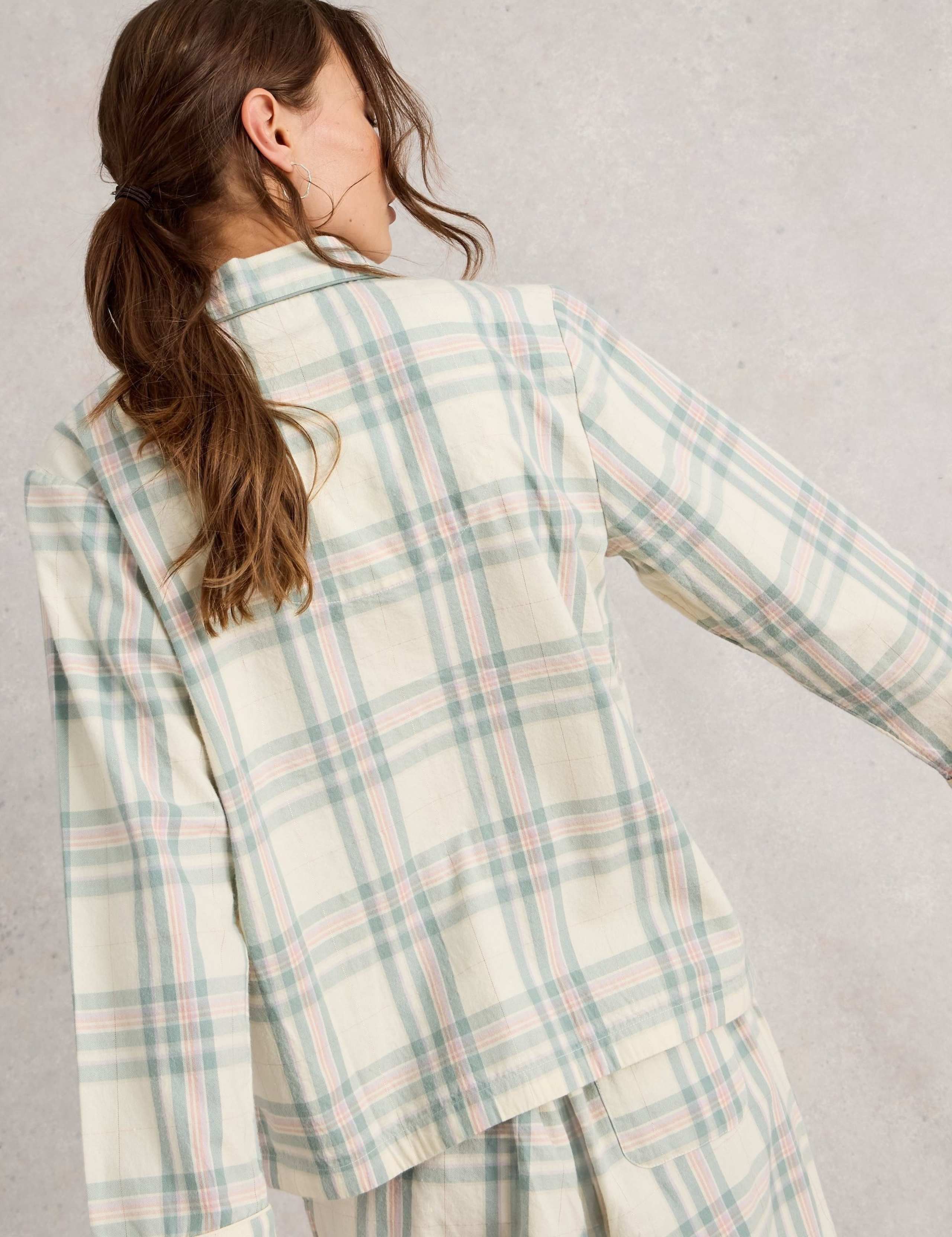 Pure Cotton Checked Lounge Shirt 3 of 6