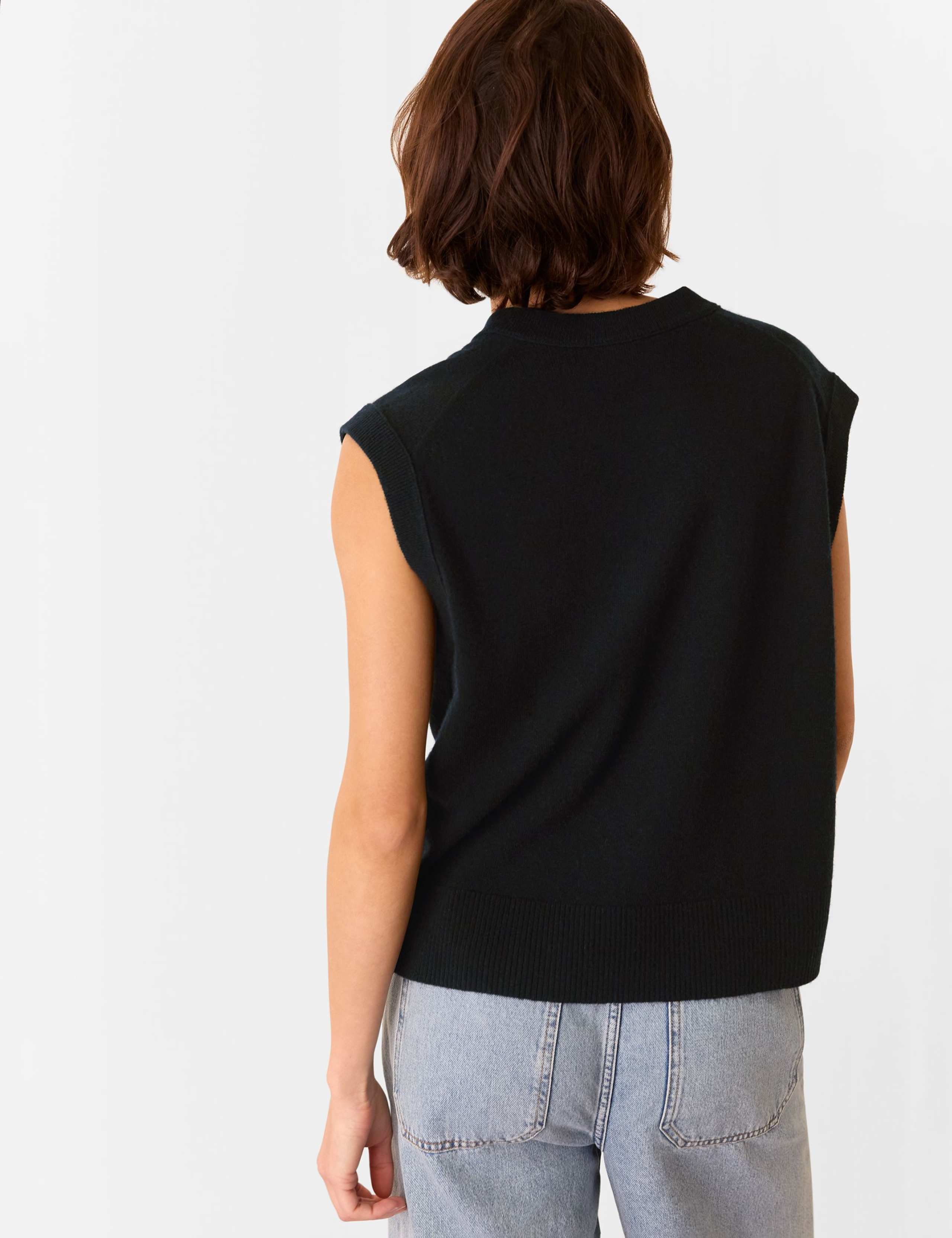 Pure Wool V-Neck Knitted Vest 3 of 4