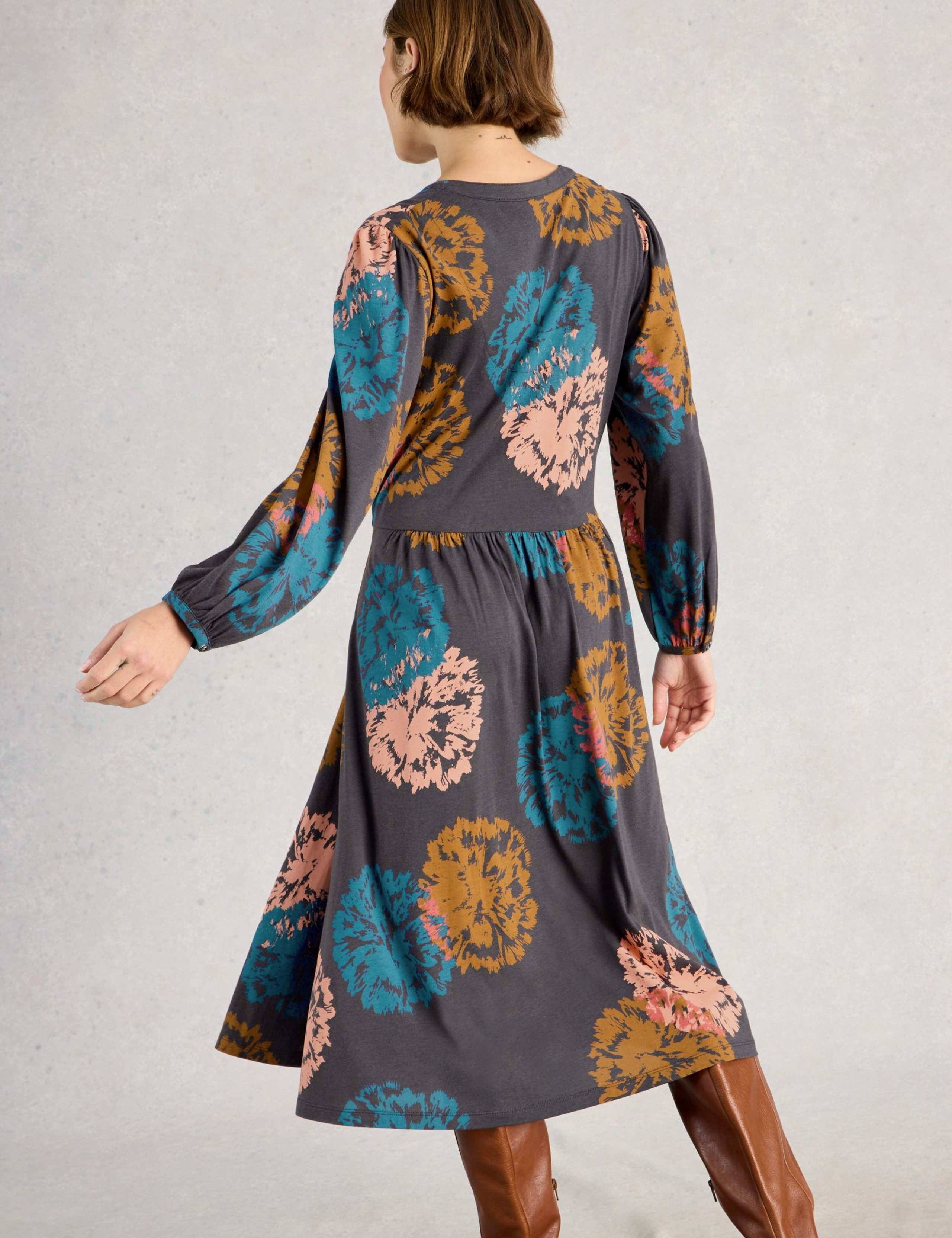 Cotton Modal Blend Jersey Floral Midi Tea Dress 4 of 6