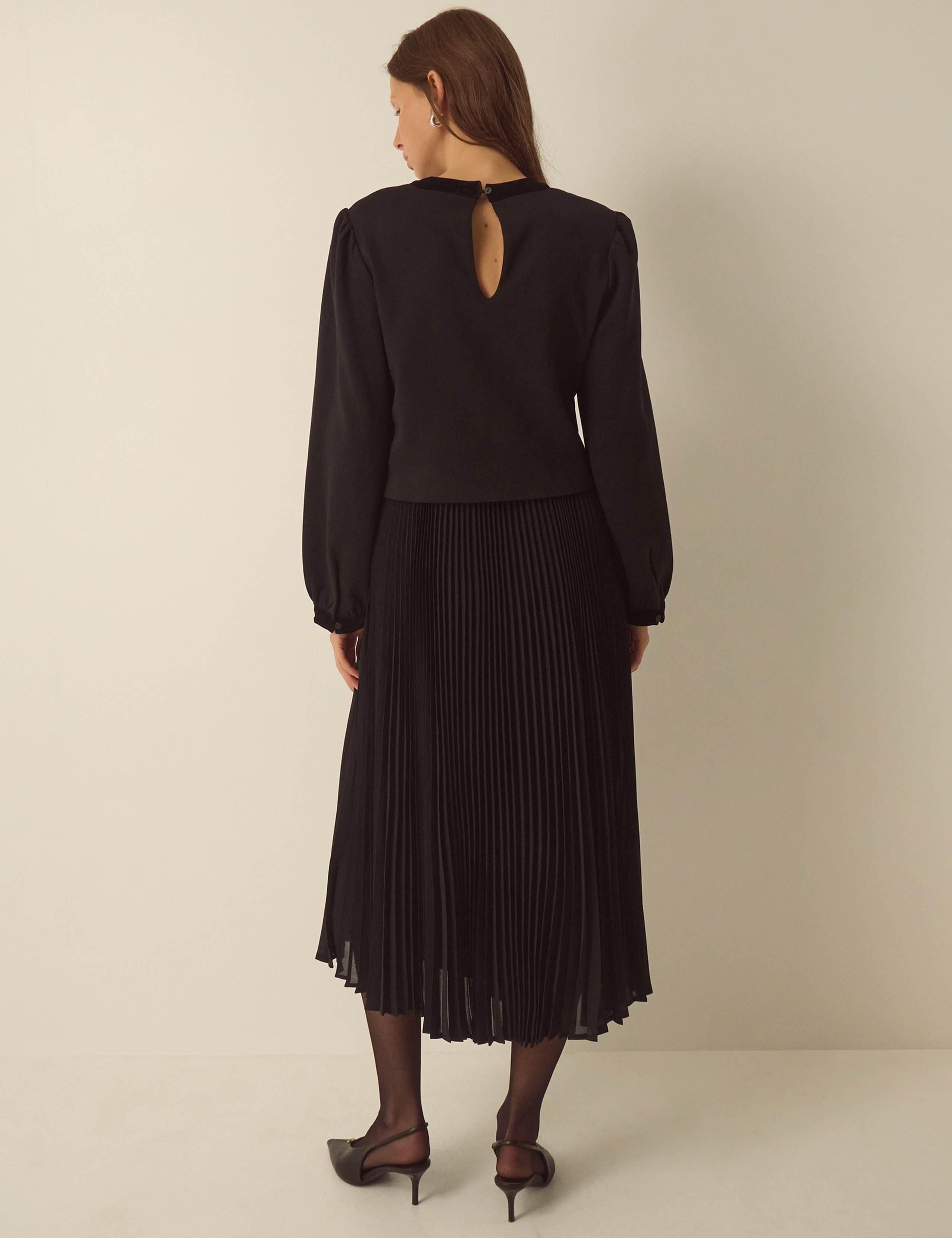 Pure Cotton Tie Front Smock Midi Dress 2 of 5