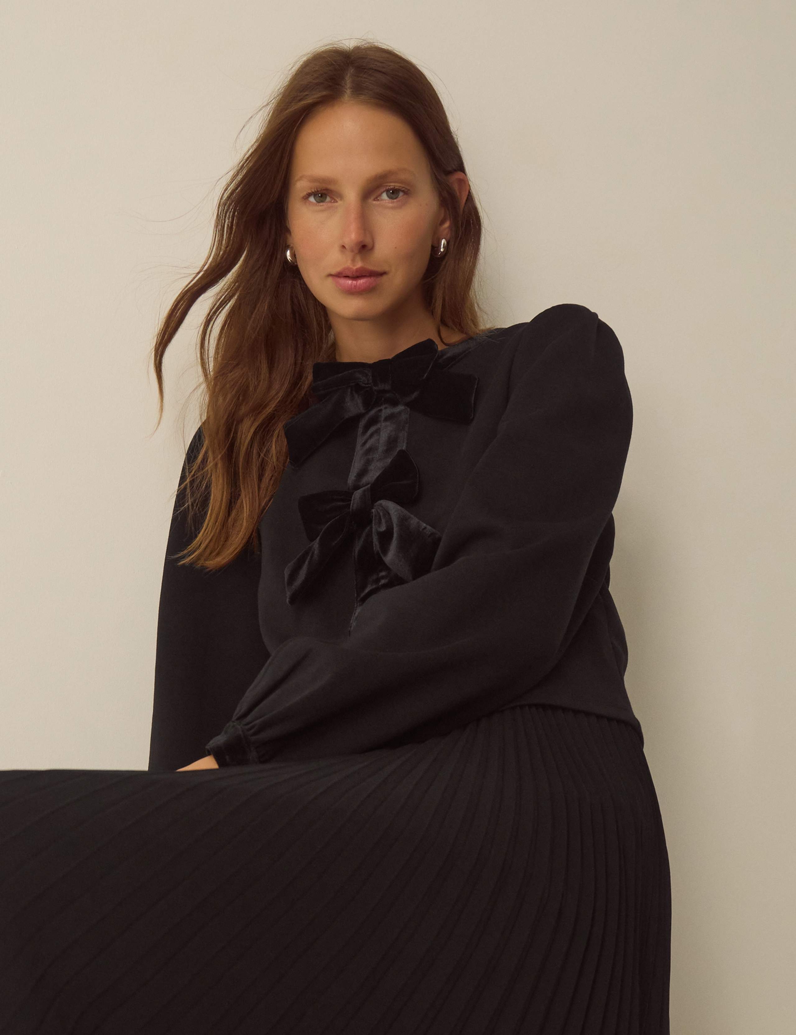 Pure Cotton Tie Front Smock Midi Dress 4 of 5