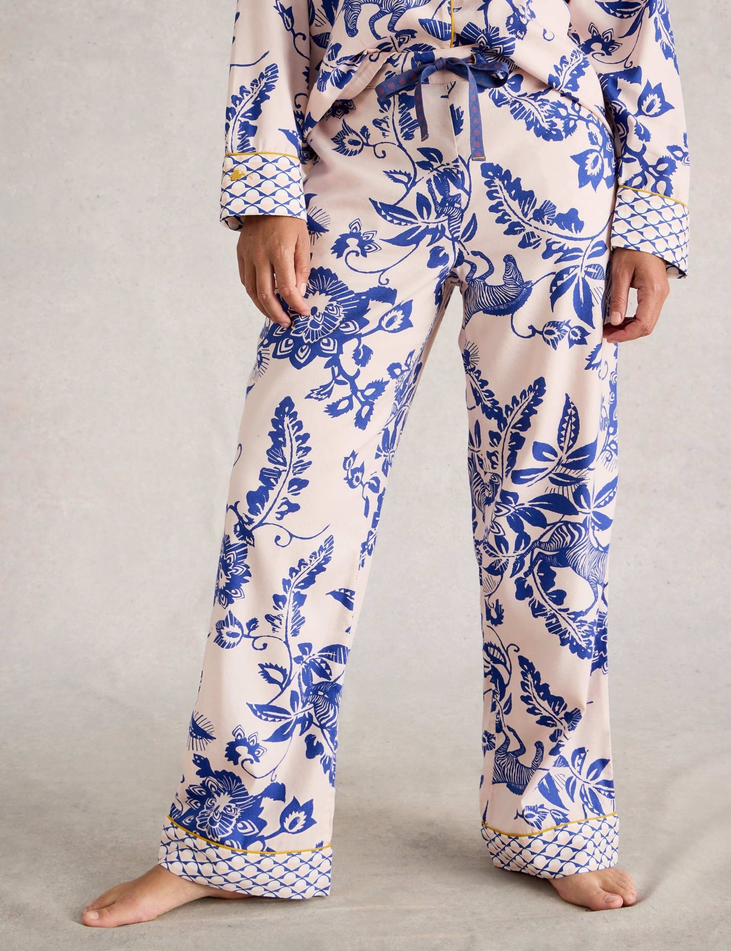 Cotton Rich Floral Pyjama Bottoms 1 of 6