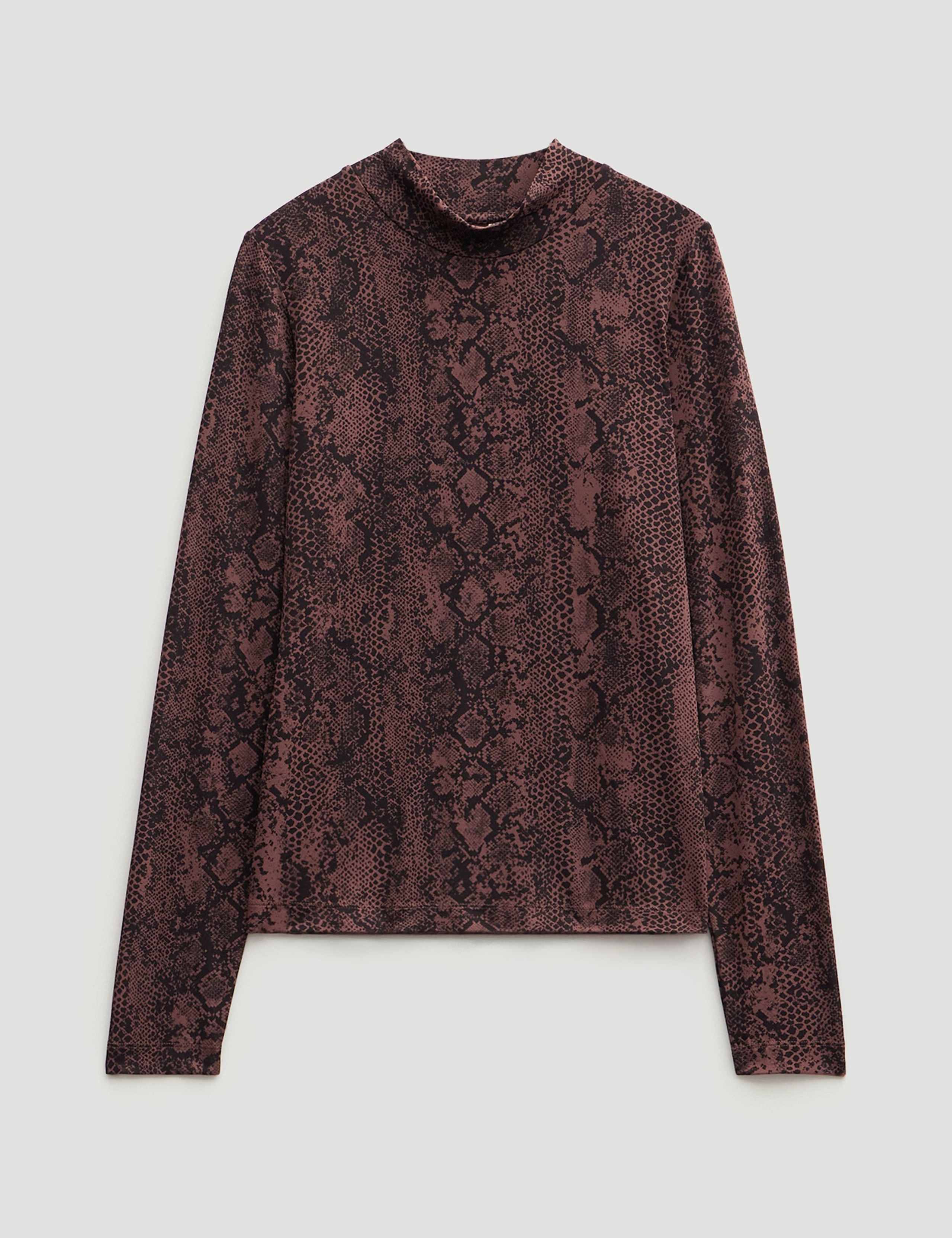 Animal Print High Neck Top 2 of 5