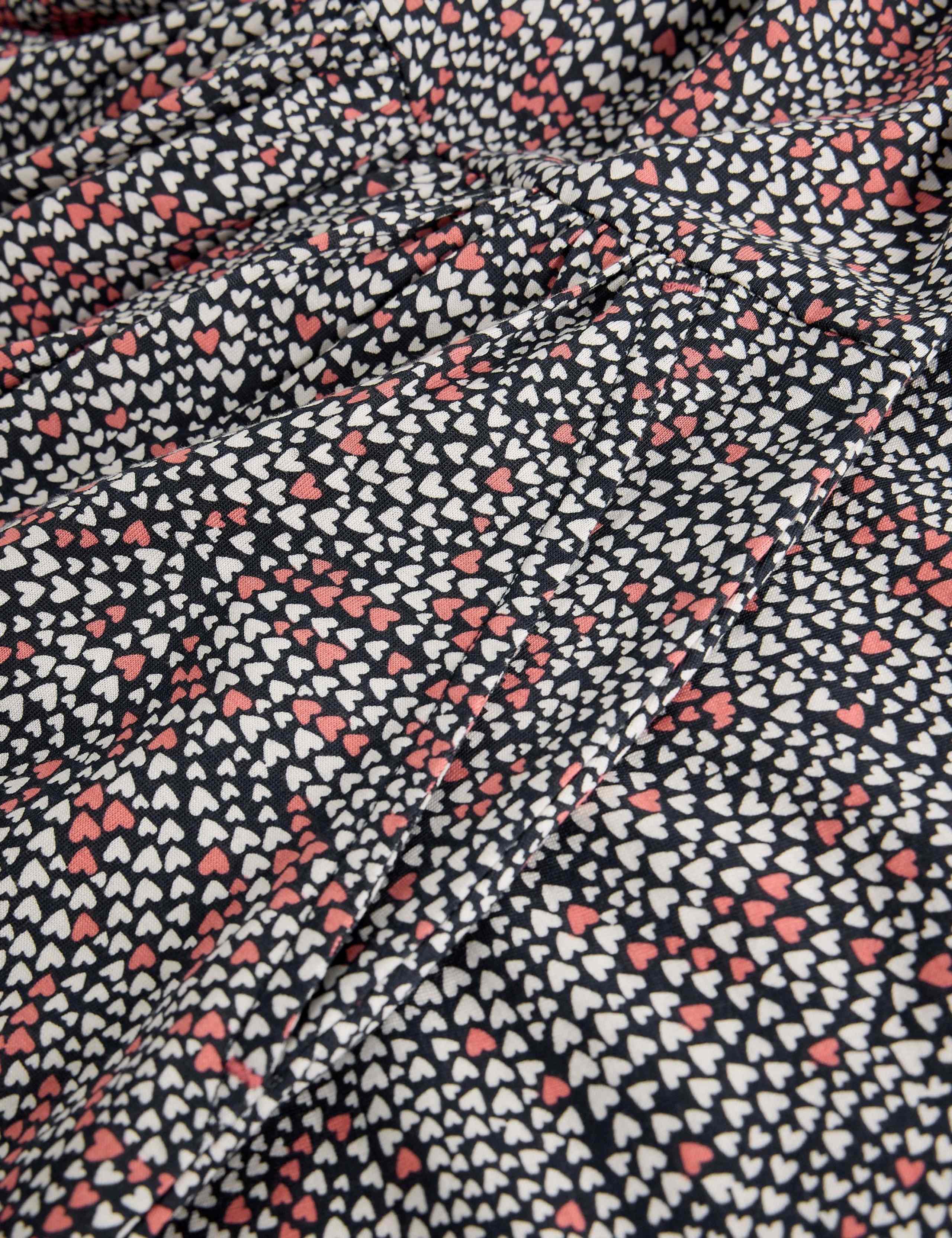 Cotton Blend Floral V-Neck Midi Tea Dress 5 of 6