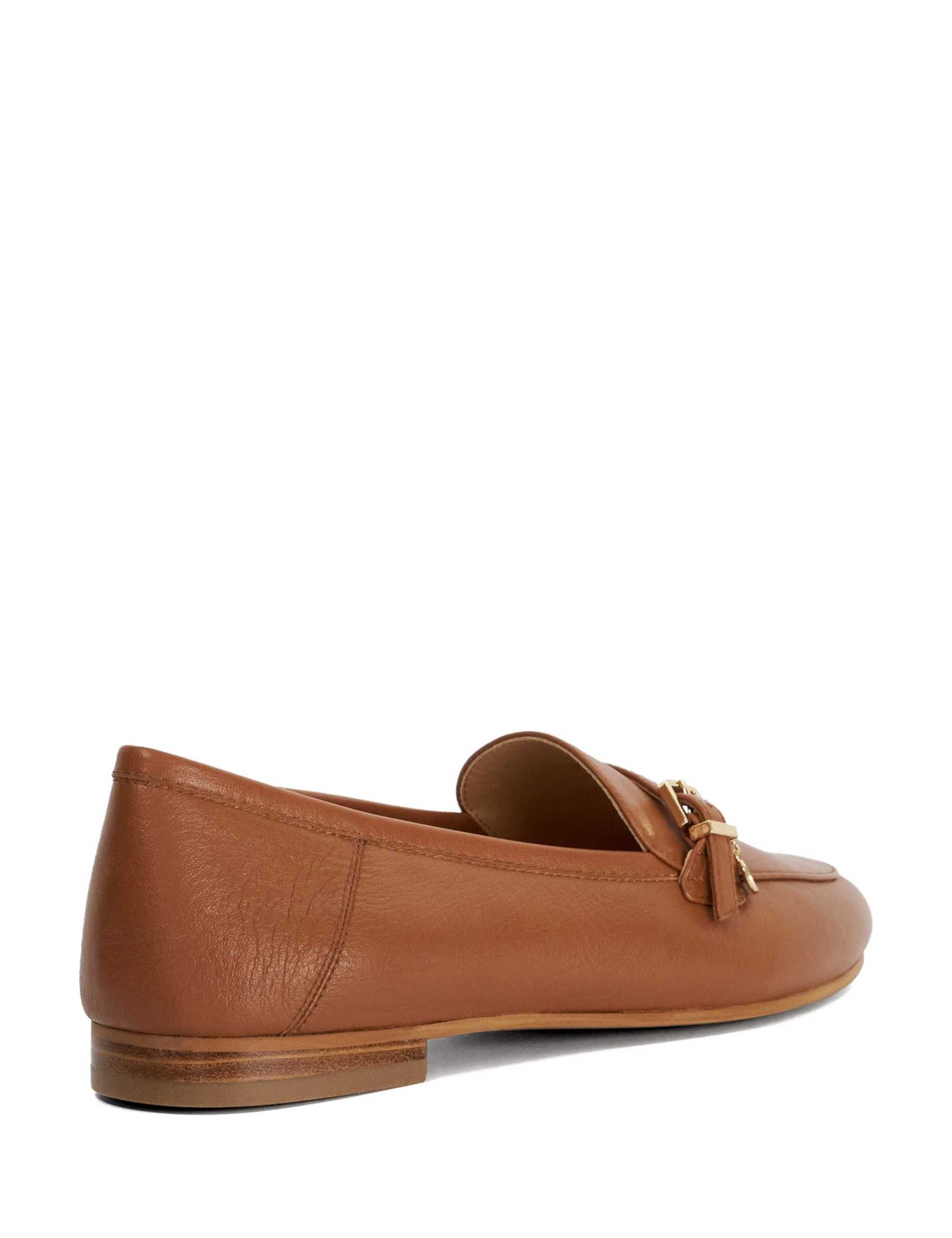 Leather Buckle Slip On Flat Loafers 4 of 5