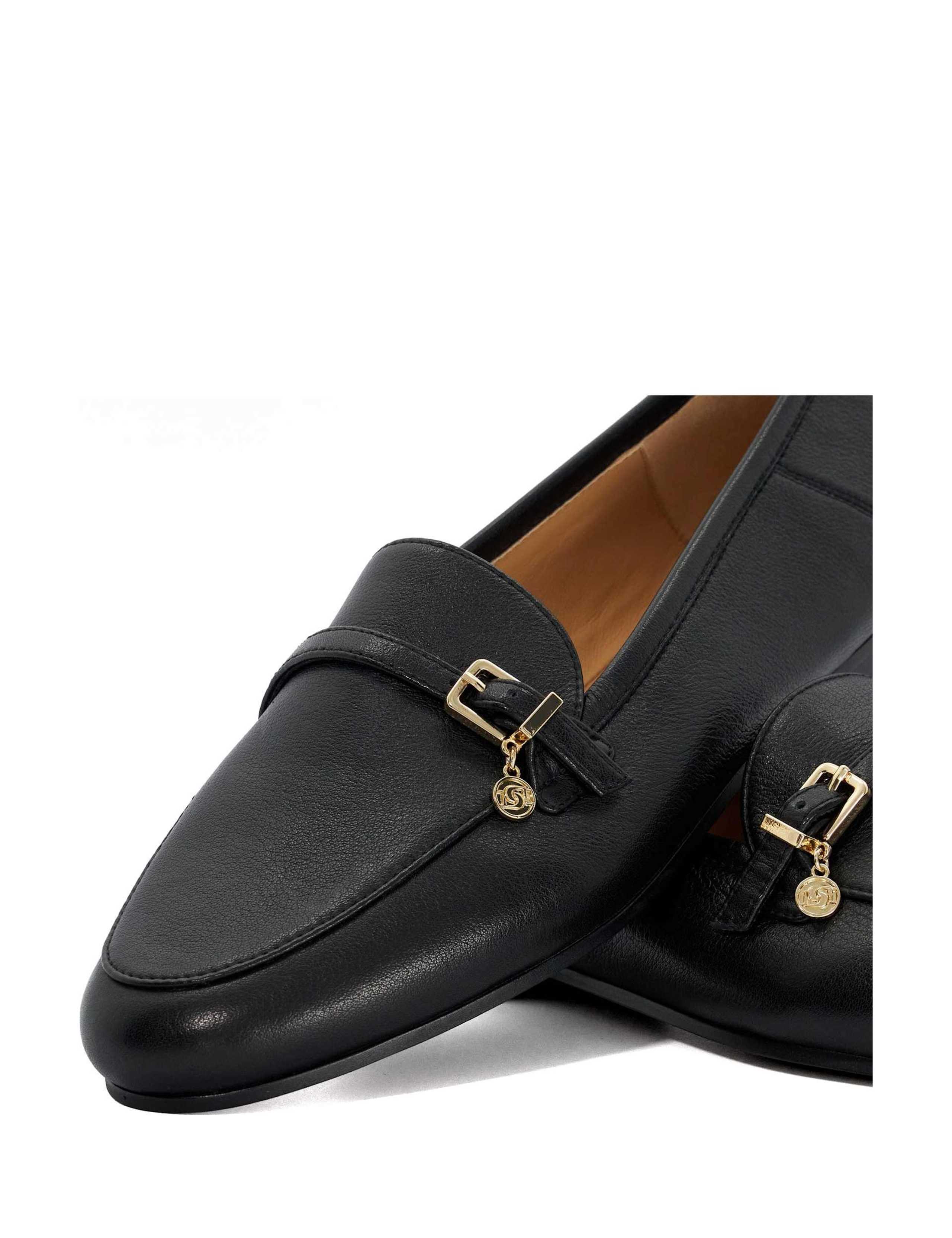 Leather Buckle Slip On Flat Loafers 5 of 6