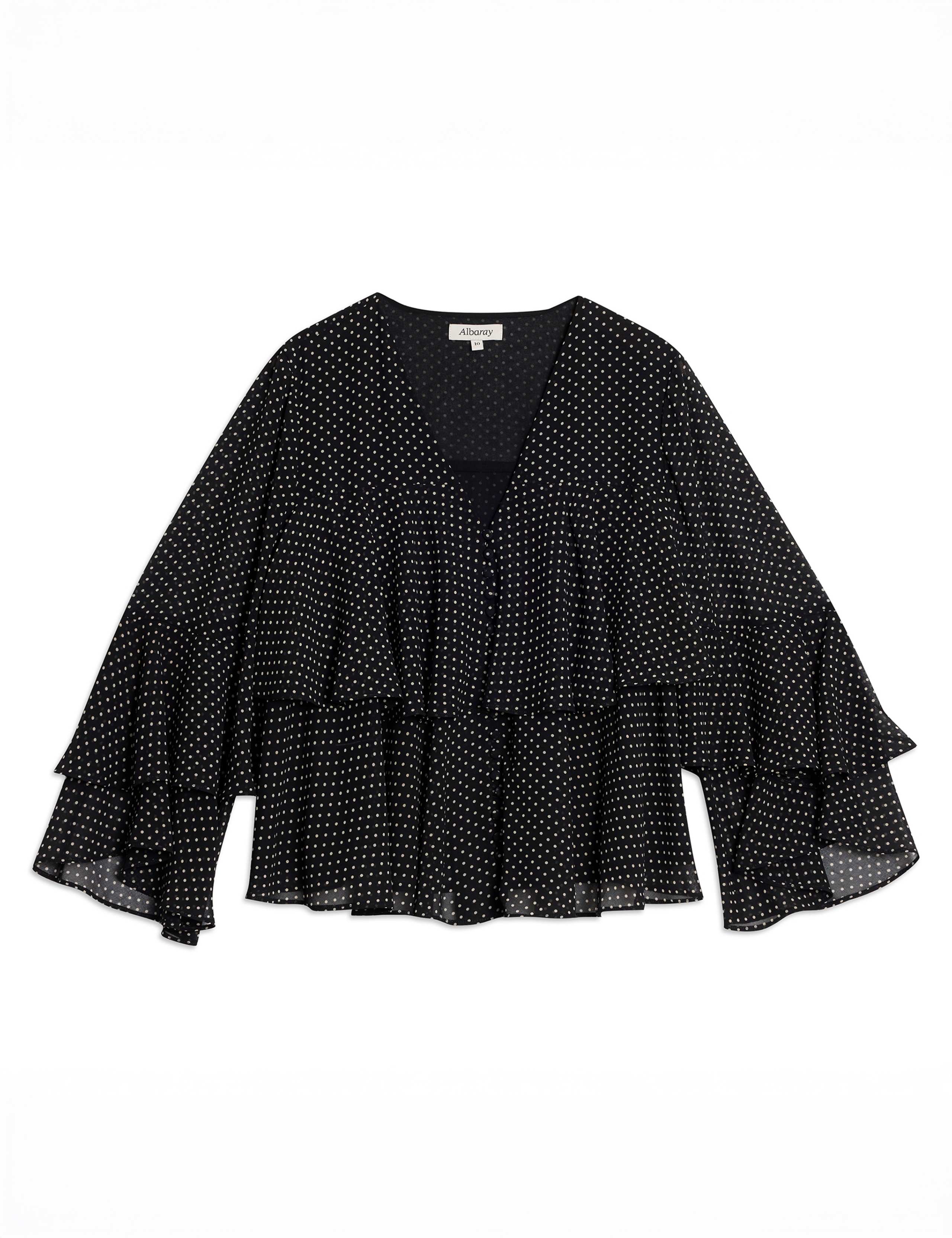 Chiffon Polka Dot Ruffle Top 2 of 5