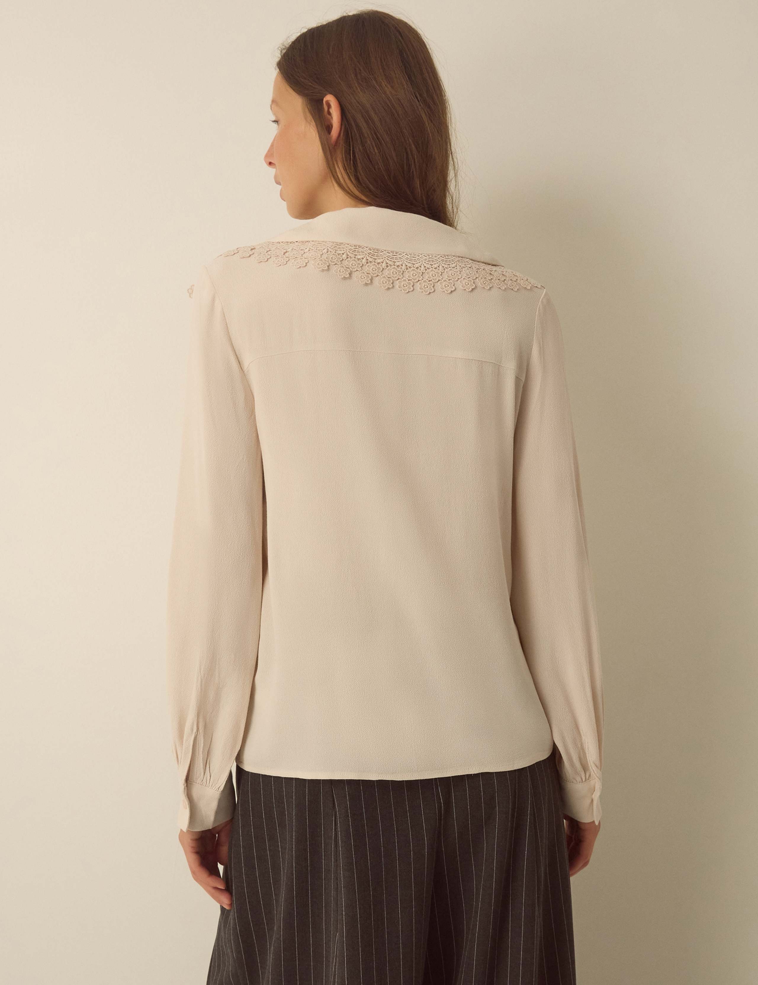 Lace Detail Collared Blouse 2 of 4