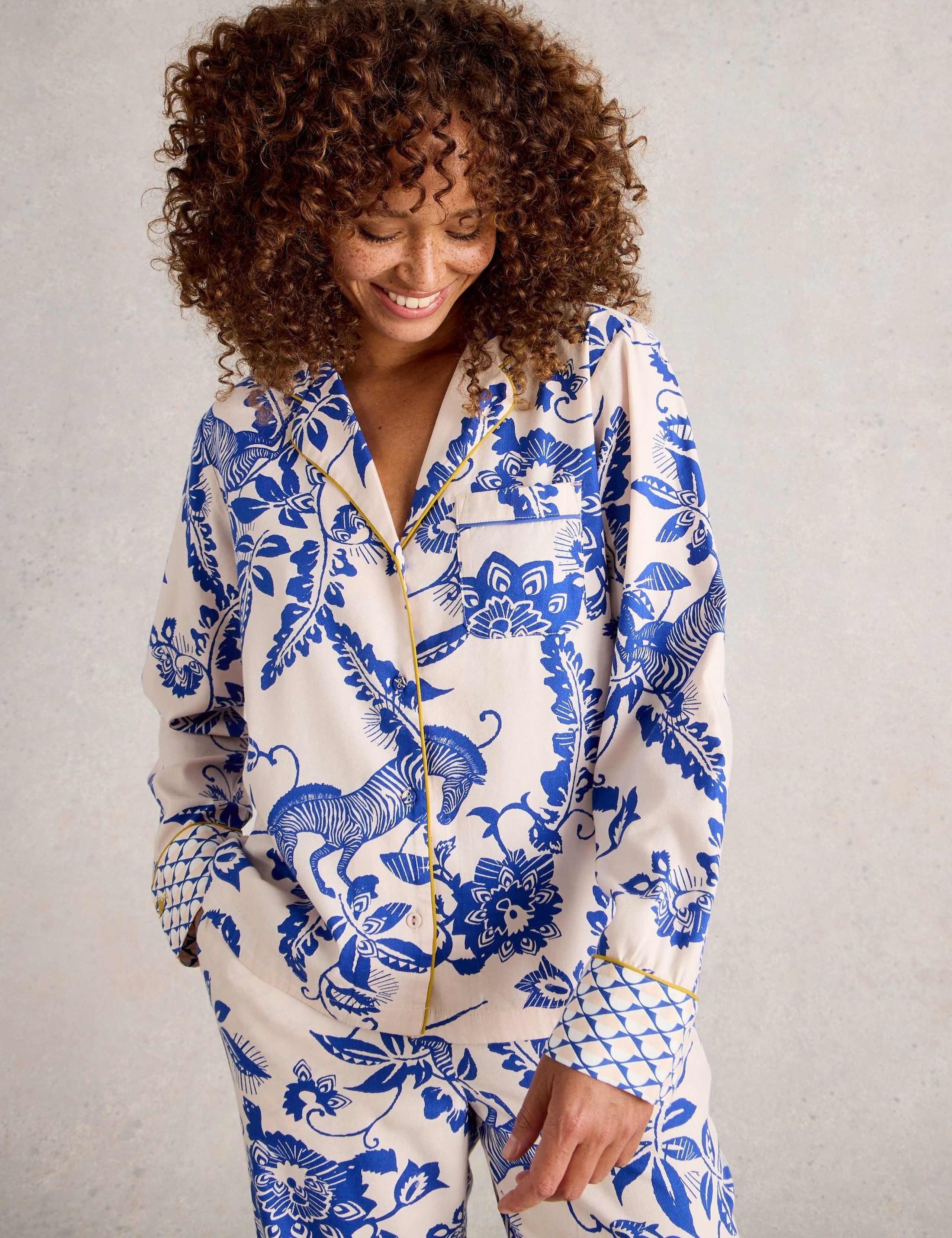 Cotton Rich Printed Pyjama Top 3 of 6