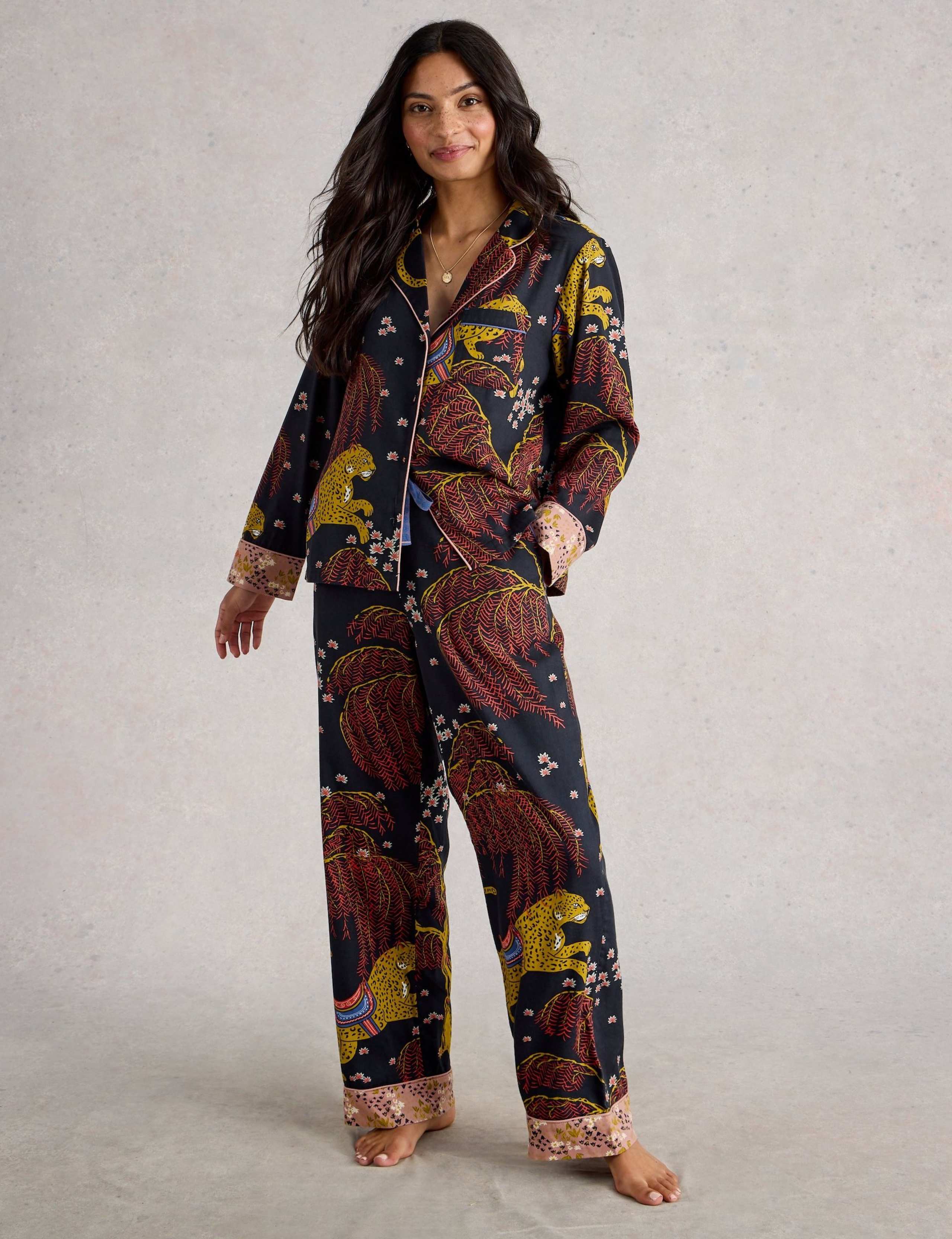 Cotton Rich Printed Pyjama Top 1 of 7