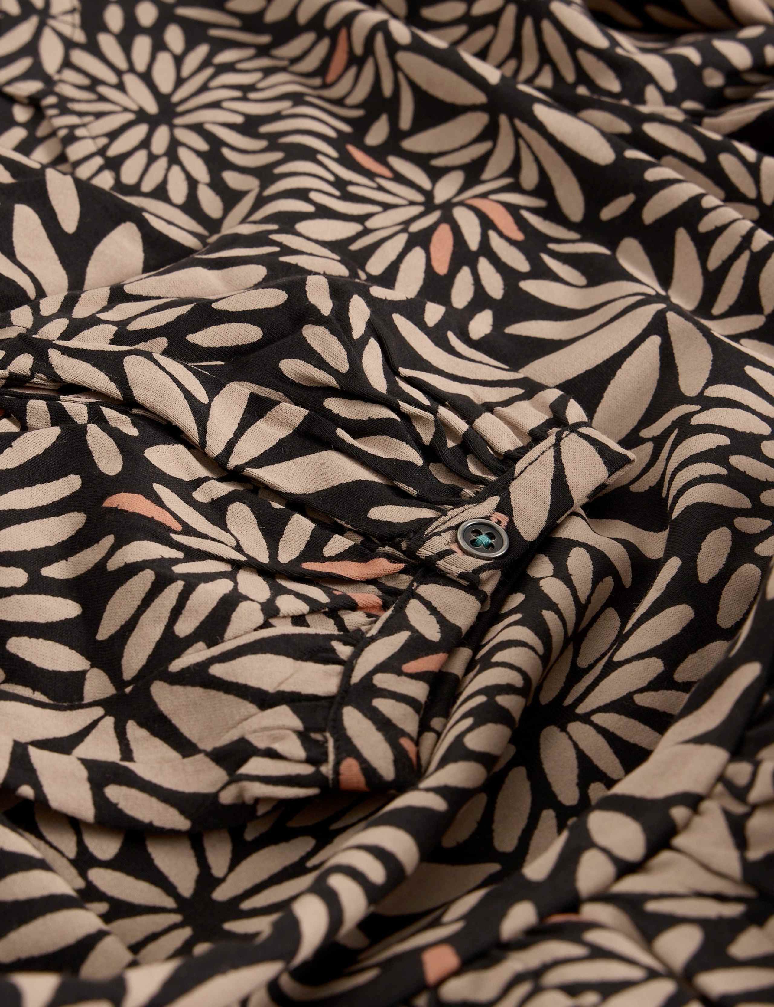 Cotton Blend Notch Neck Floral Tea Dress 6 of 6