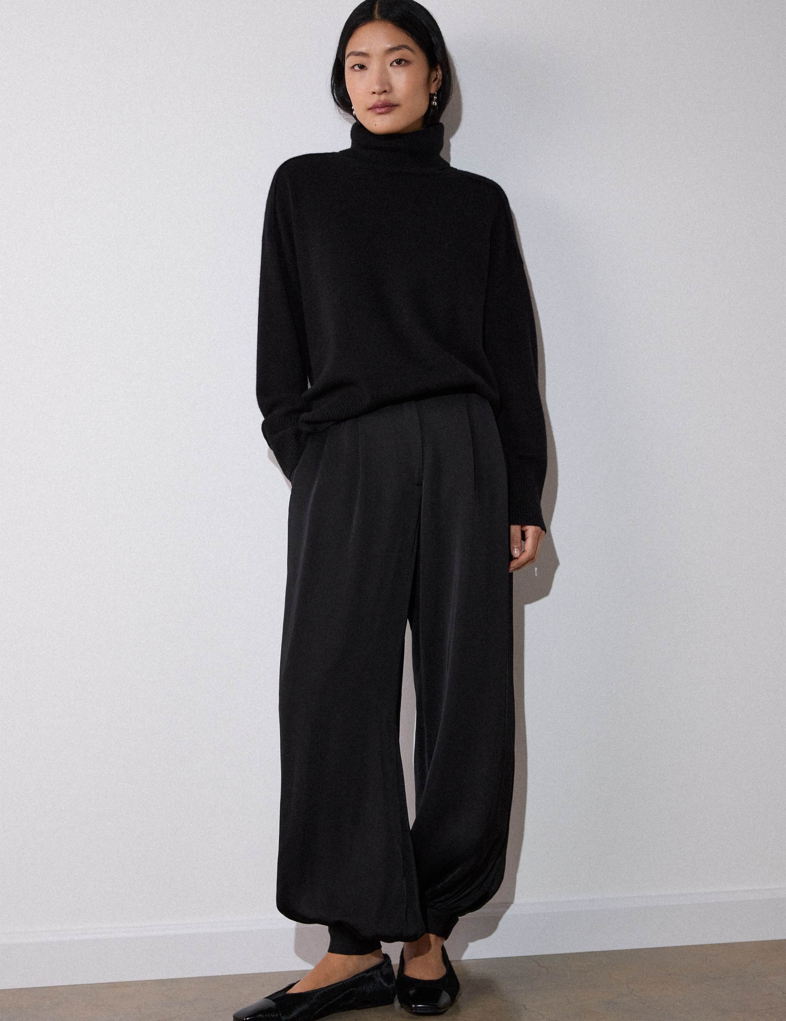 Pure Cashmere Roll Neck Seam Knitted Top 5 of 6