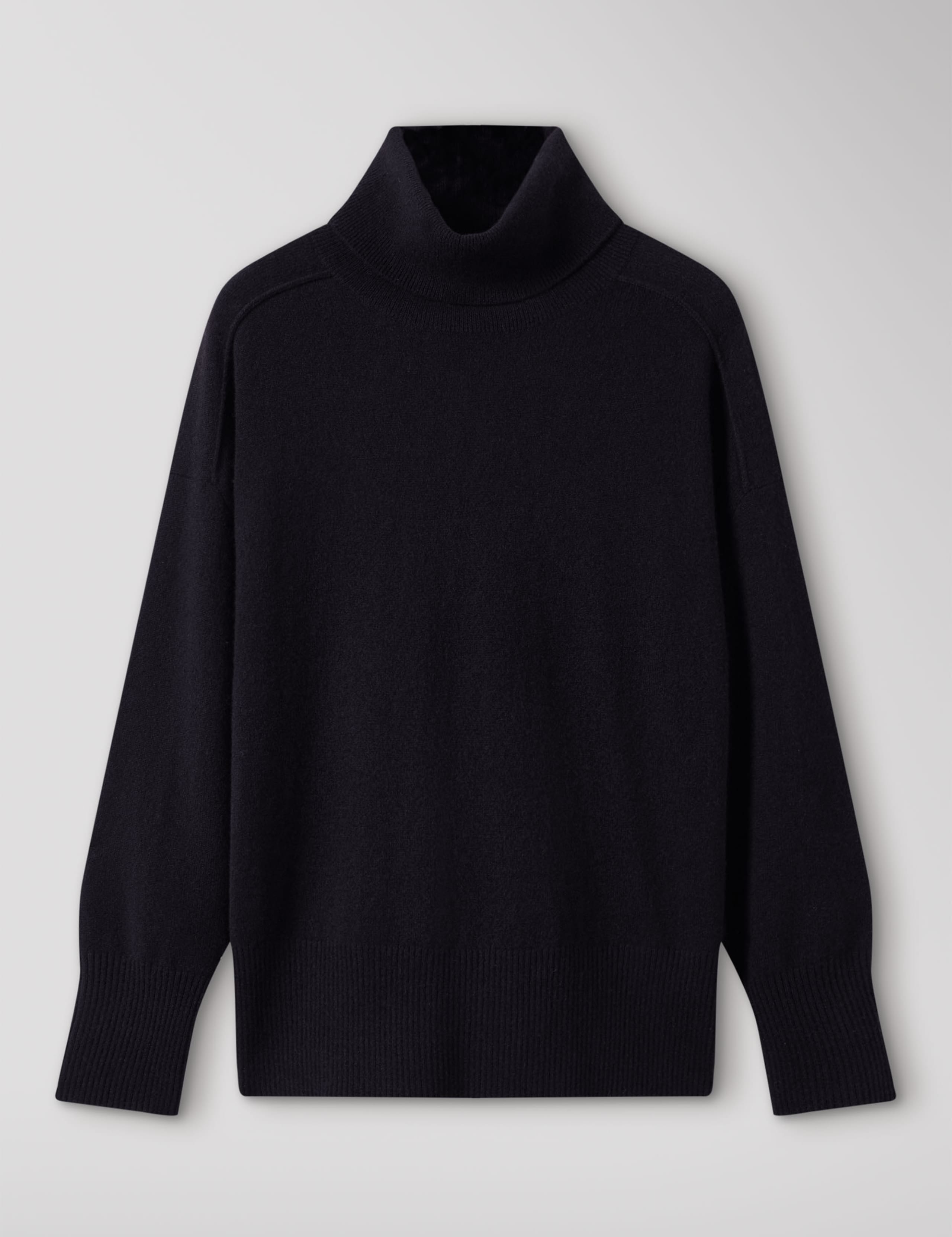 Pure Cashmere Roll Neck Seam Knitted Top 2 of 6