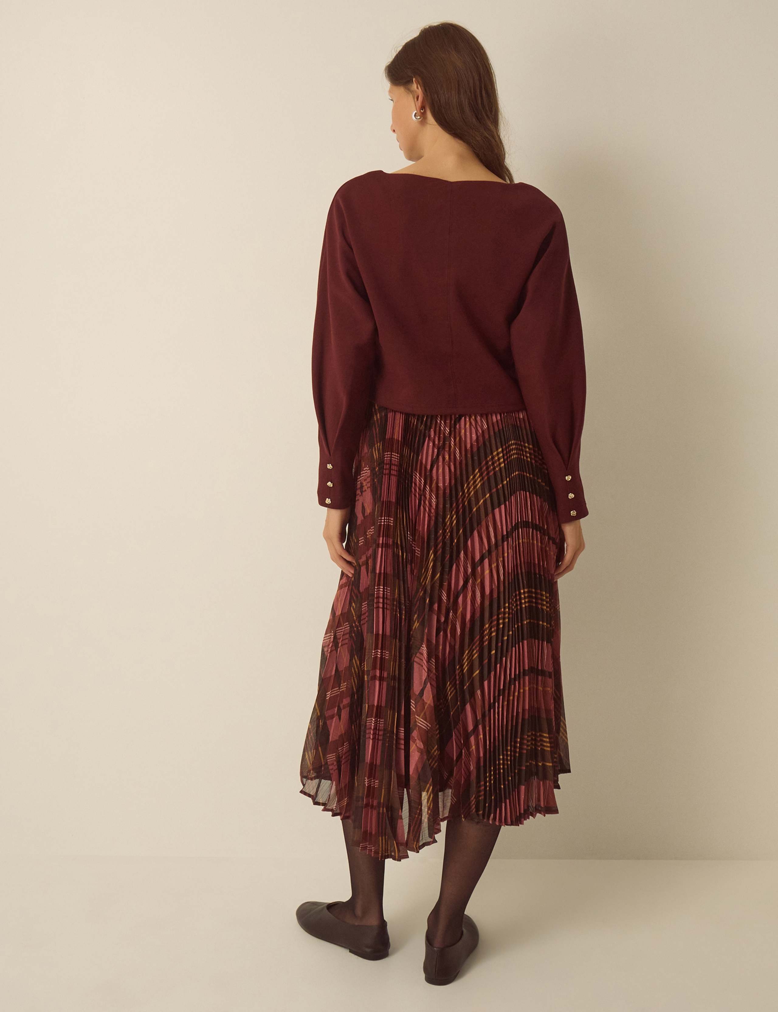 Pure Cotton Checked Smock Midi Dress 2 of 5