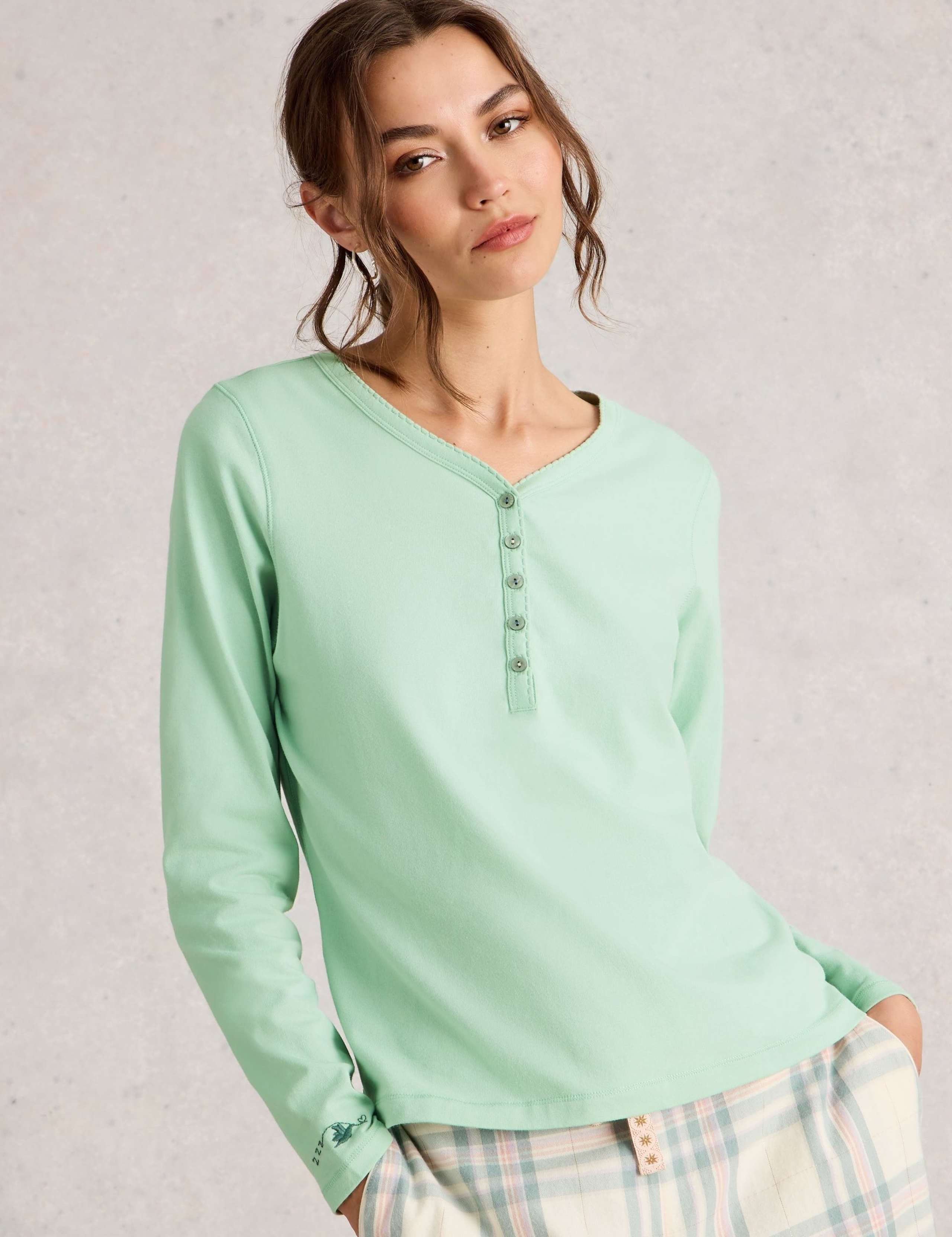 Cotton Rich Henley Pyjama Top 4 of 6