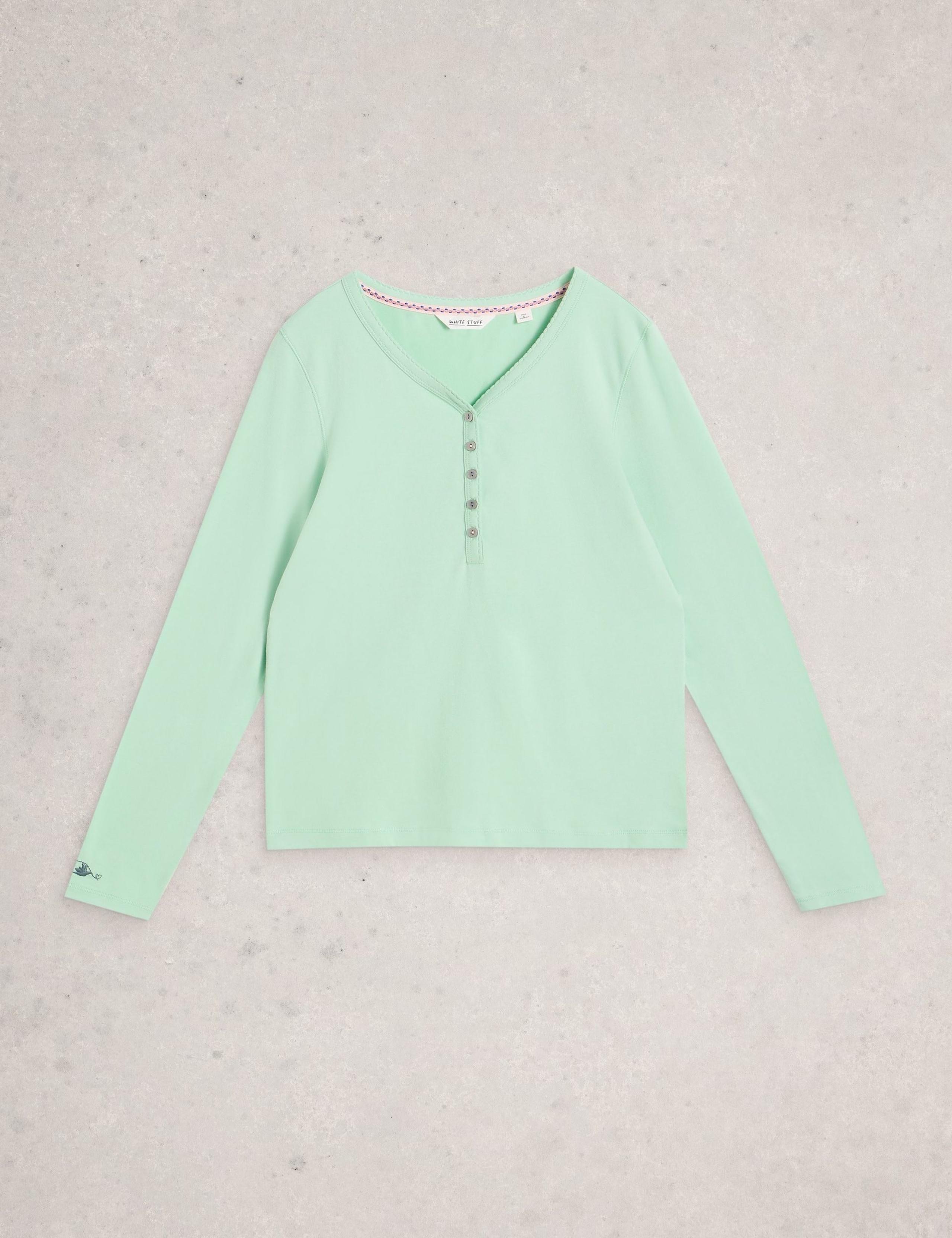 Cotton Rich Henley Pyjama Top 2 of 6