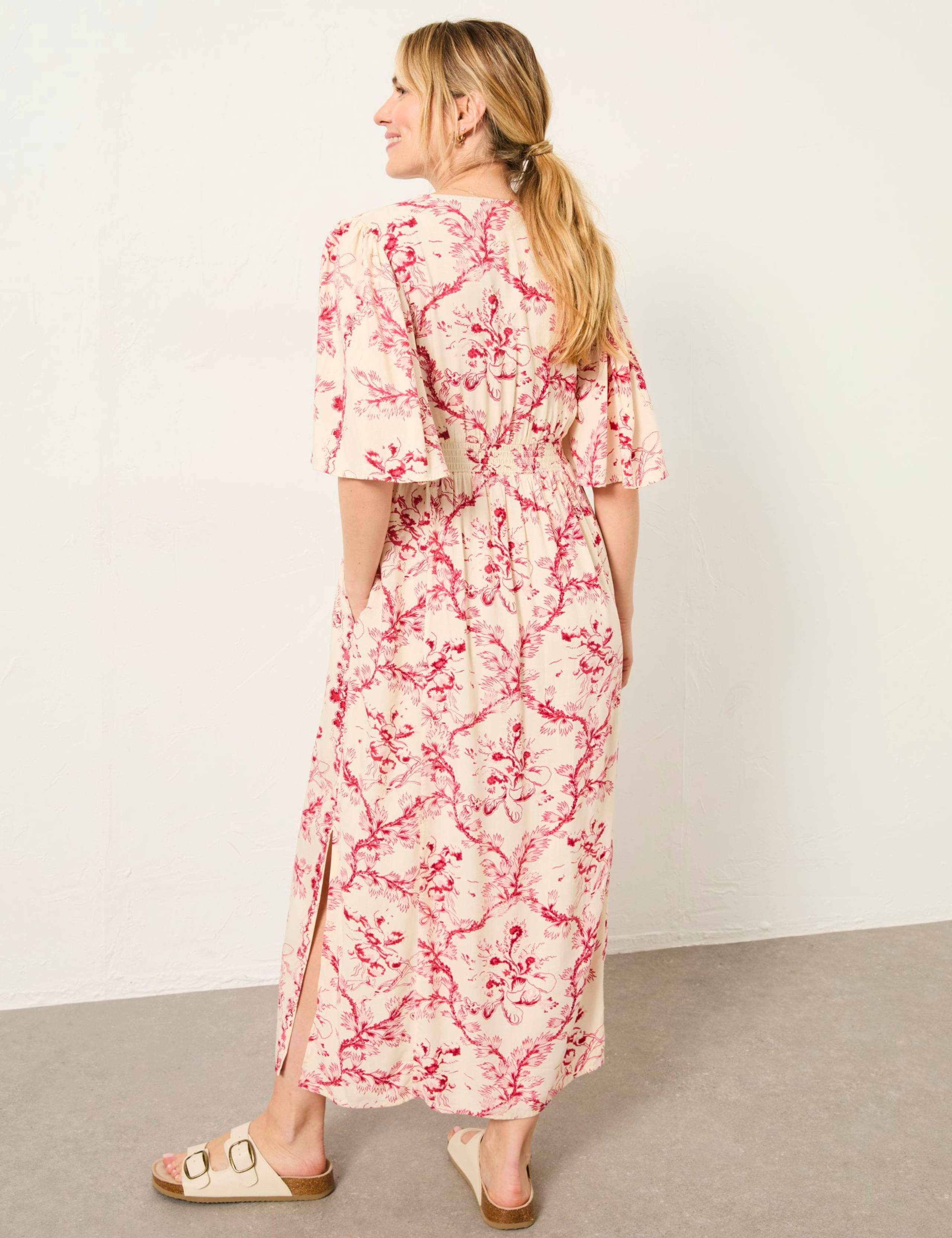 Floral V-Neck Midi Tea Dress 3 of 7