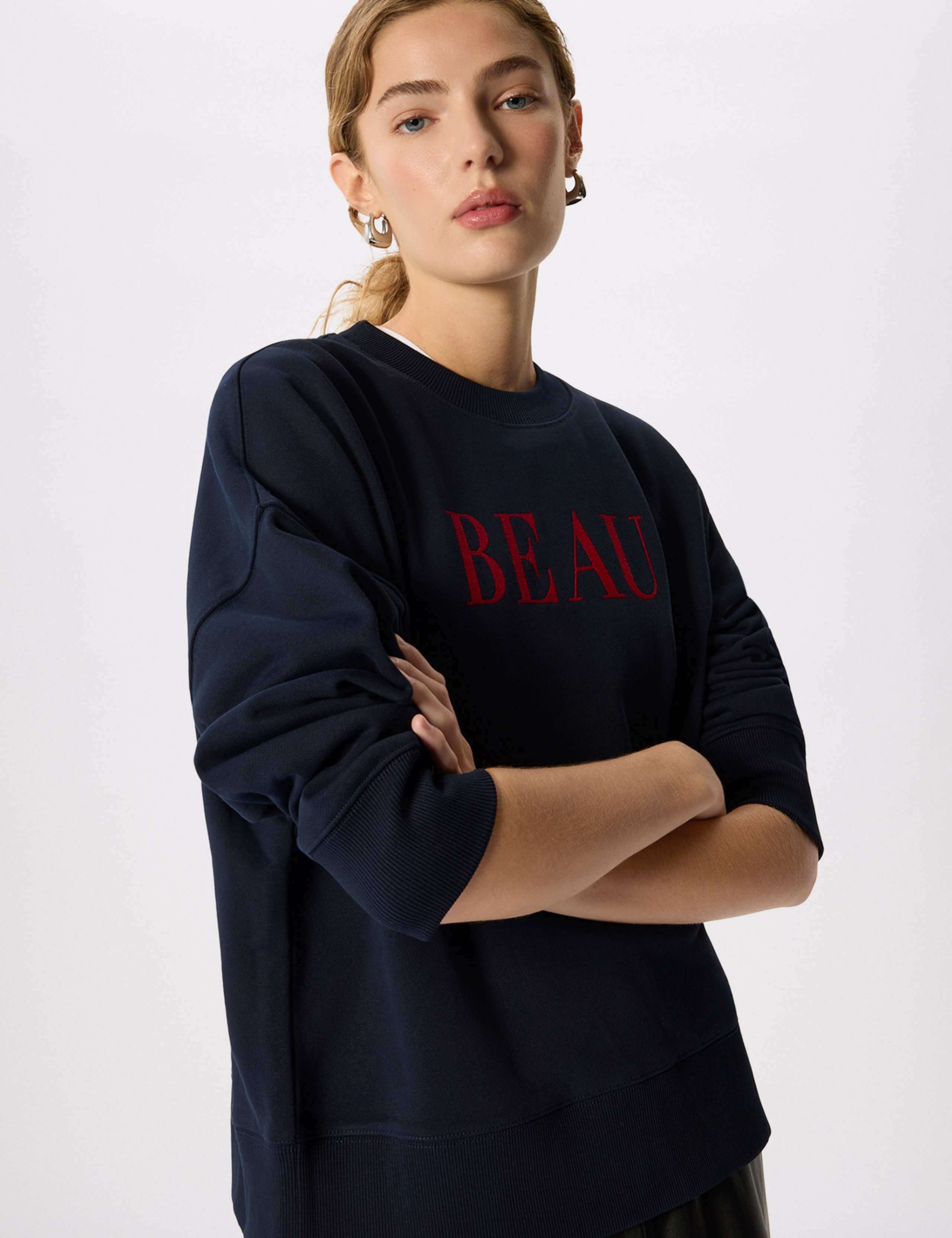Pure Cotton Beau Slogan Sweatshirt 4 of 7