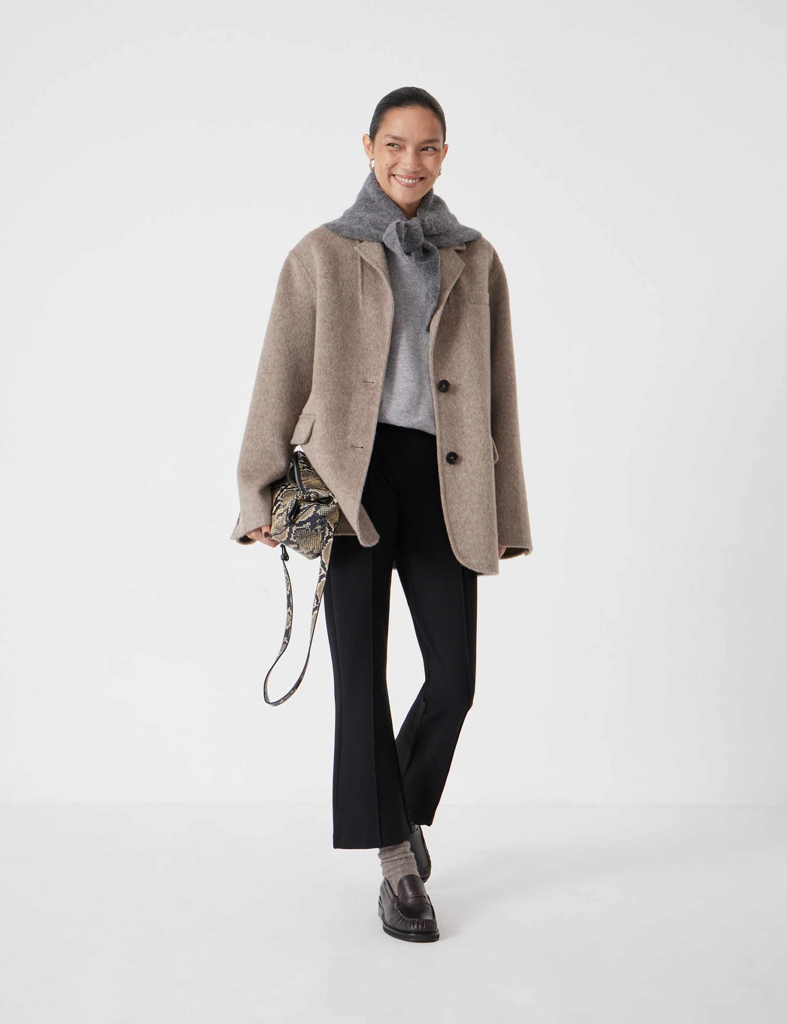 Jersey Flared Cropped Trousers 3 of 6